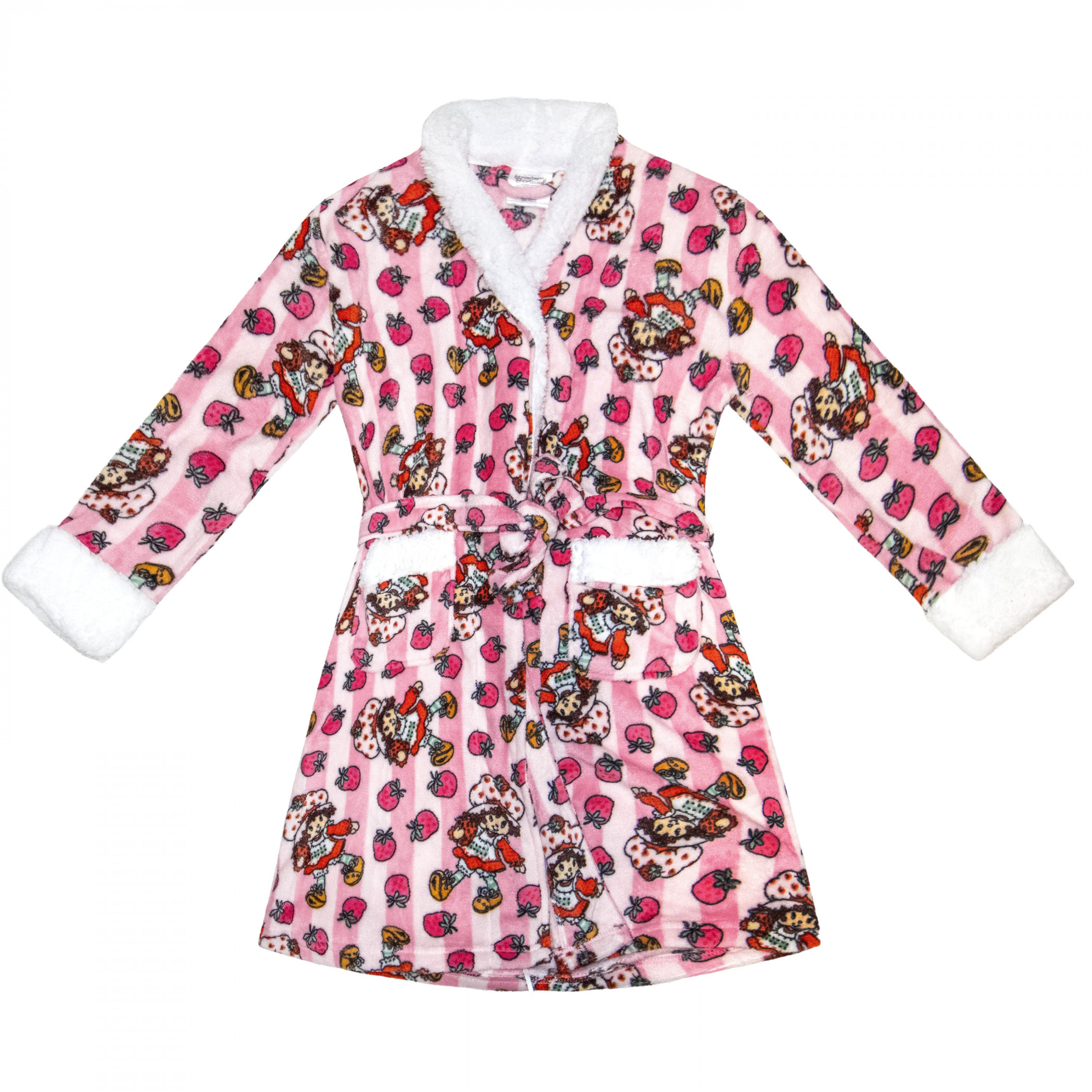 Strawberry Shortcake Berries & Stripes Sherpa Lined Robe, Pink