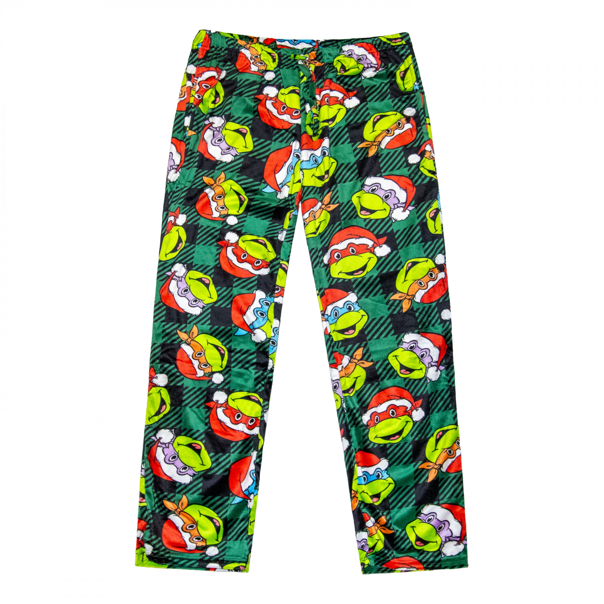 Teenage Mutant Ninja Turtles in Santa Hats Adult Sleep Pants, Green