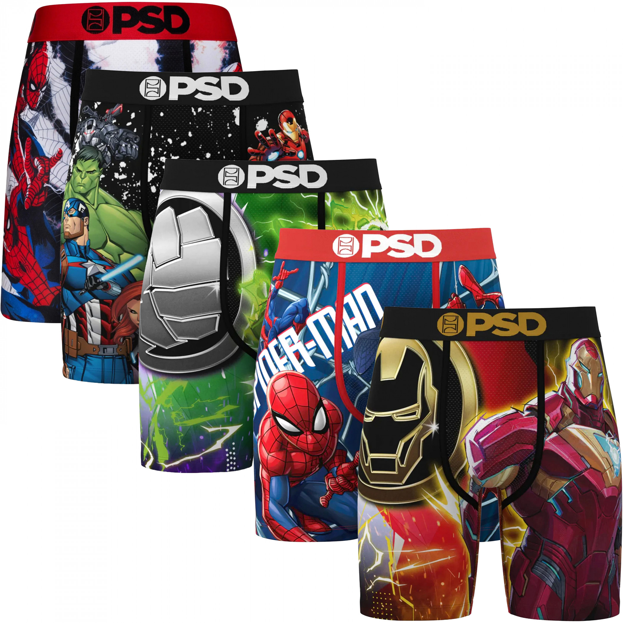 Marvel Avengers PSD Boxer Brief 5-Pack, Multi-Color