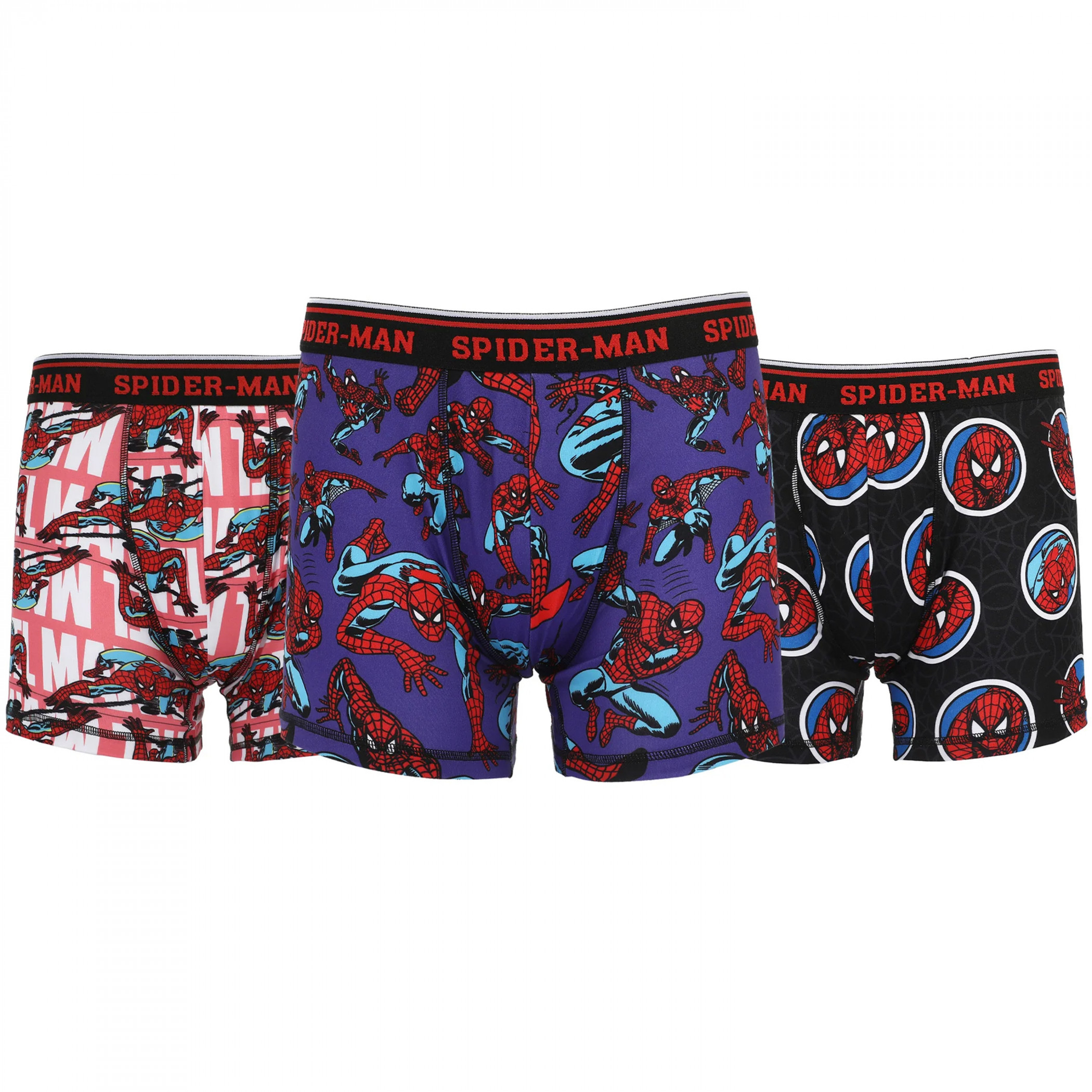 Spider-man Classic All Over Print 3-Pair Pack of Boxer Briefs, Multi-Color