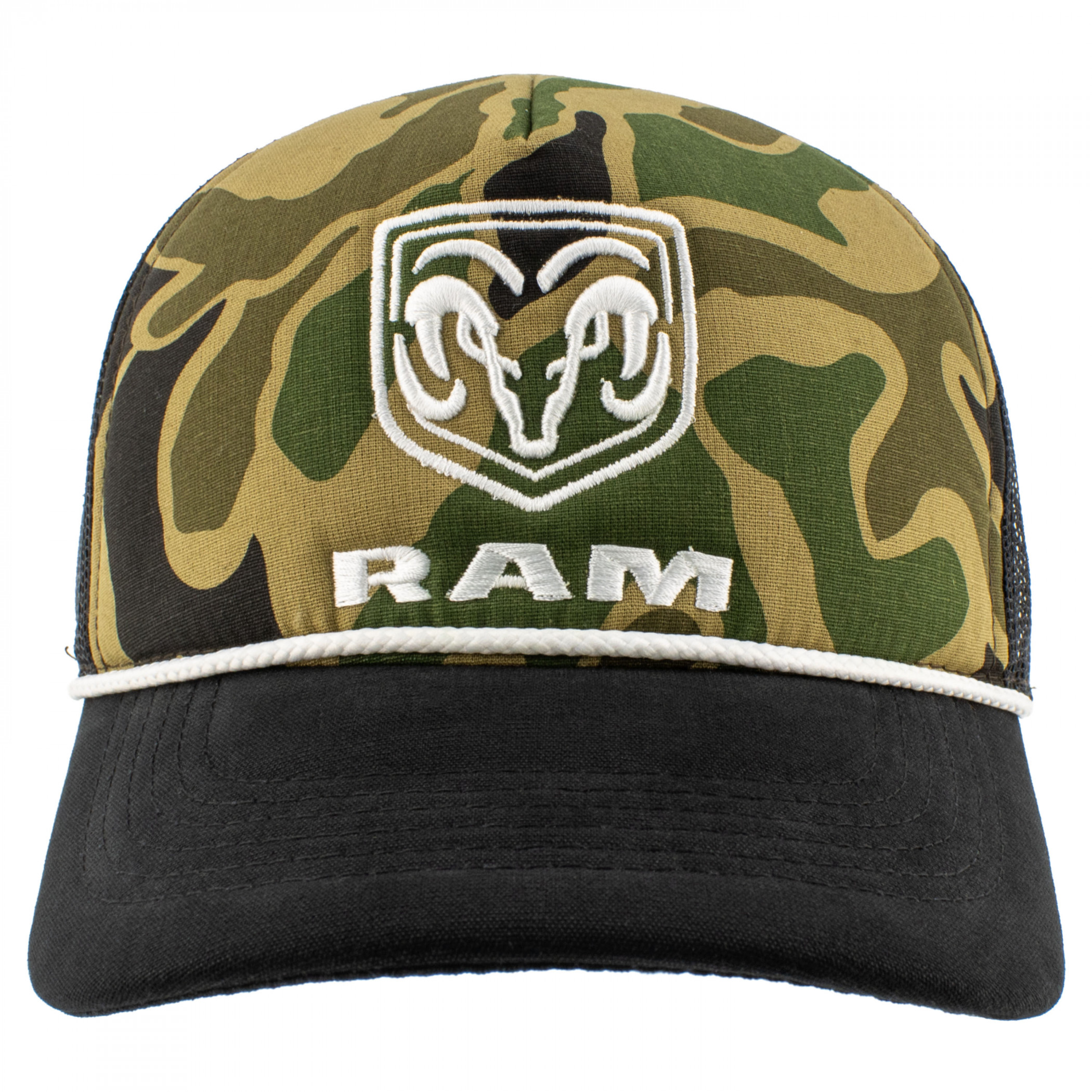 Dodge RAM Logo Green Camo Adjustable Rope Hat