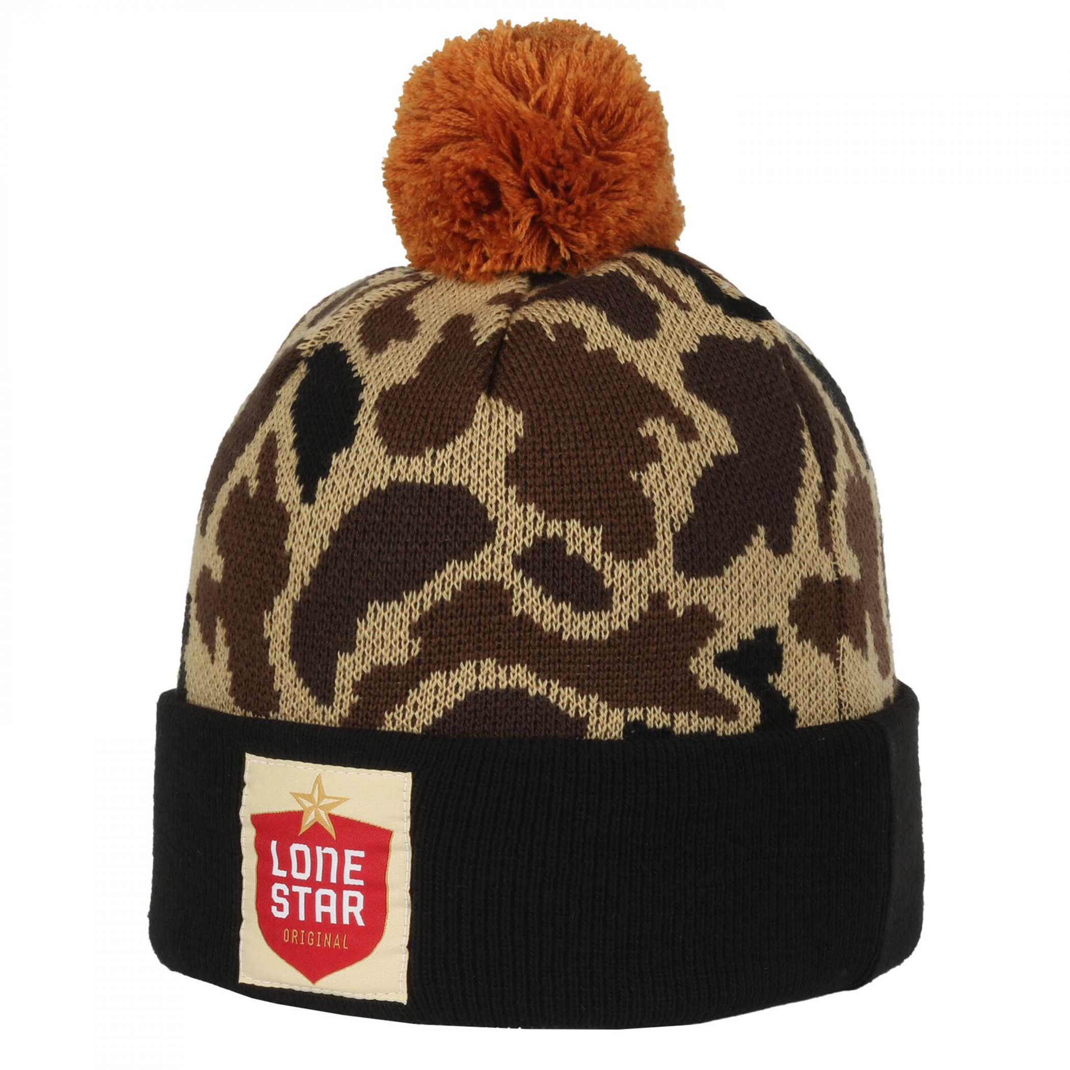 Lone Star Beer Logo Camo Pom Beanie