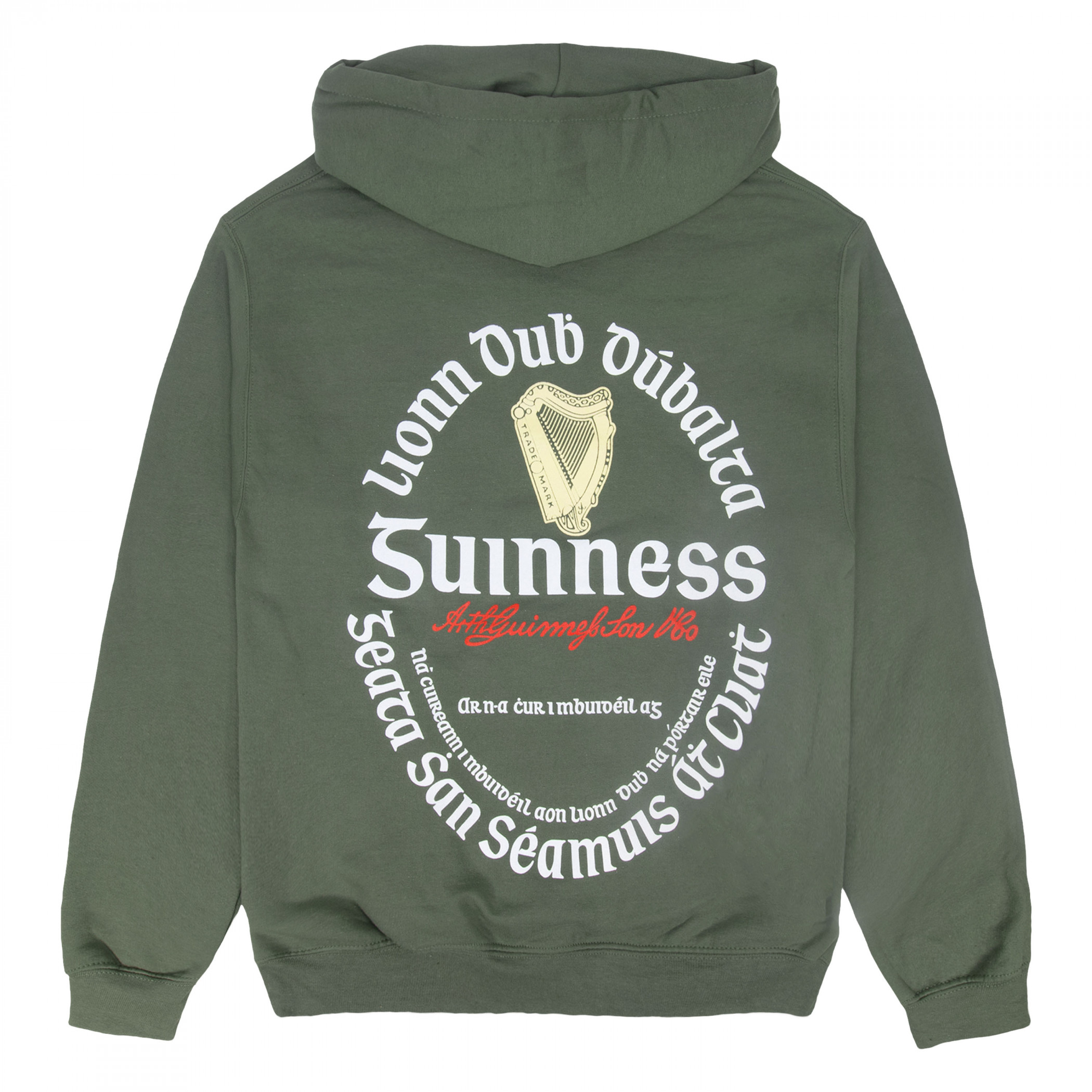 Guinness Irish Label Front & Back Print Premium Pigment Dye Hoodie