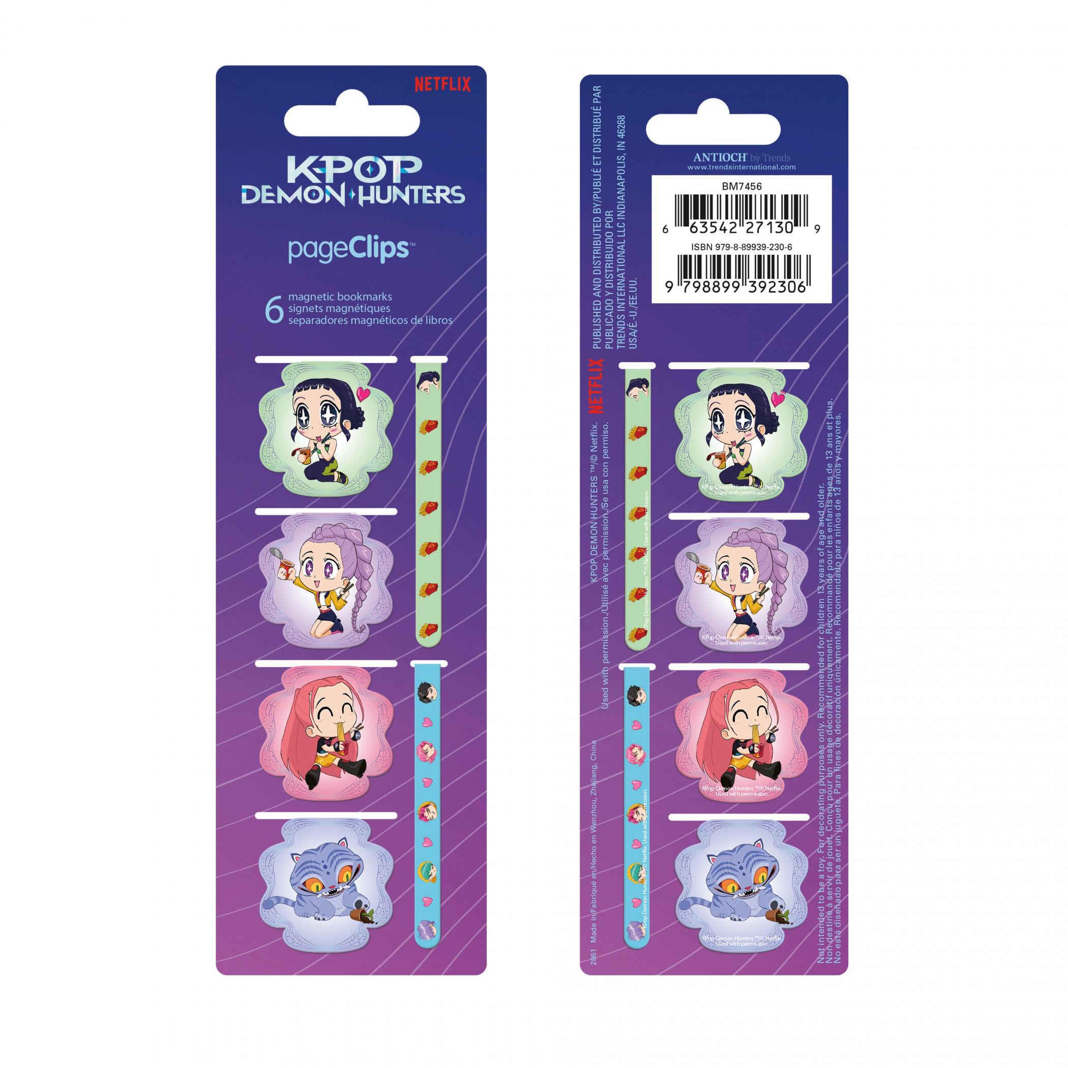 K-Pop Demon Hunters 6-Pack Magnetic Bookmark Clips, Multi-Color