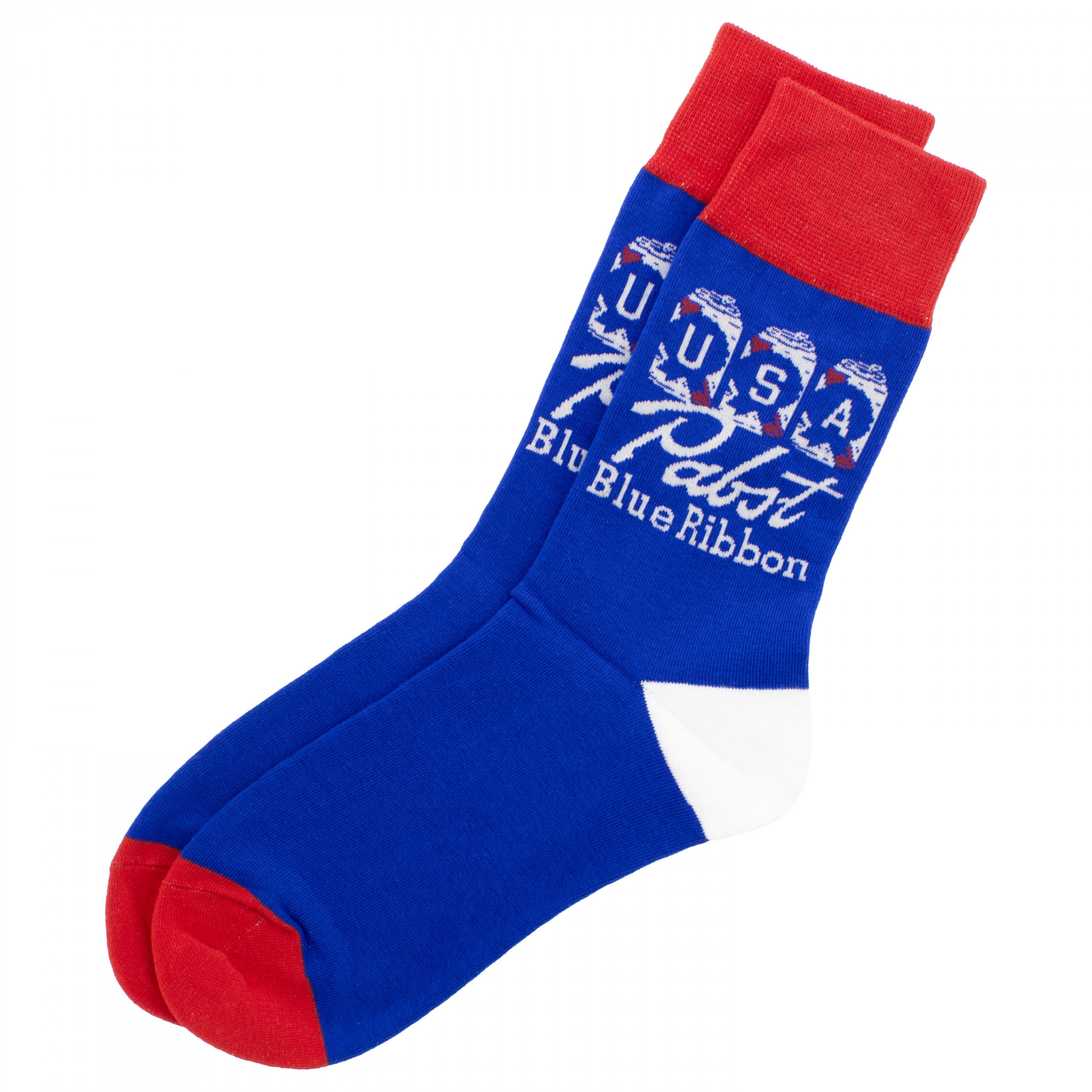 Pabst Blue Ribbon USA Cans Crew Socks
