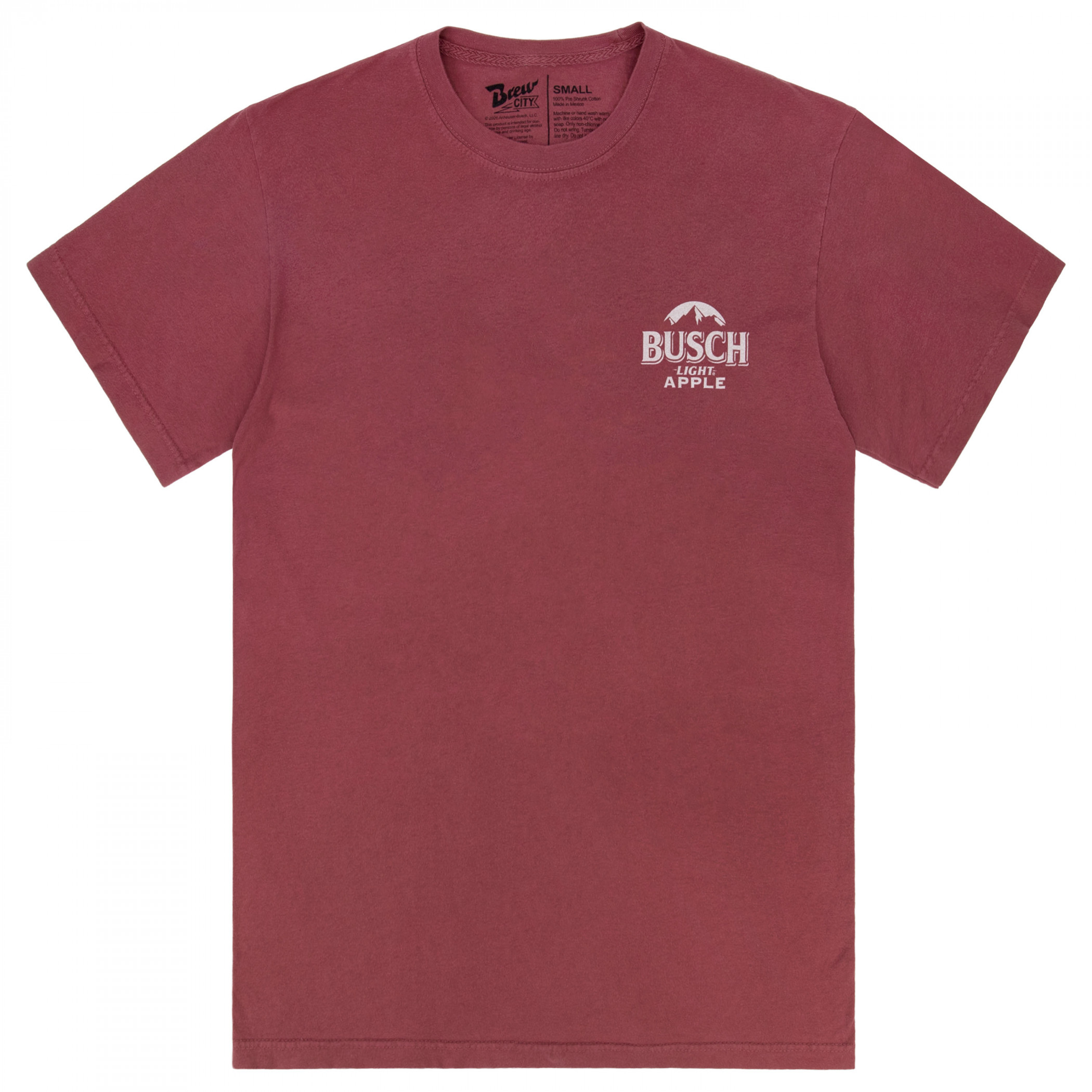 Busch Light Vintage Apple Brick Red Front & Back Print T-Shirt