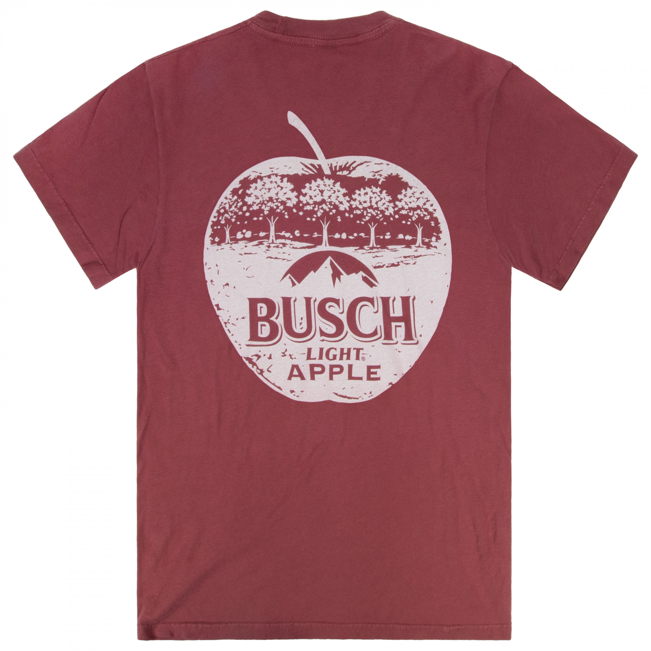 Busch Light Vintage Apple Brick Red Front & Back Print T-Shirt