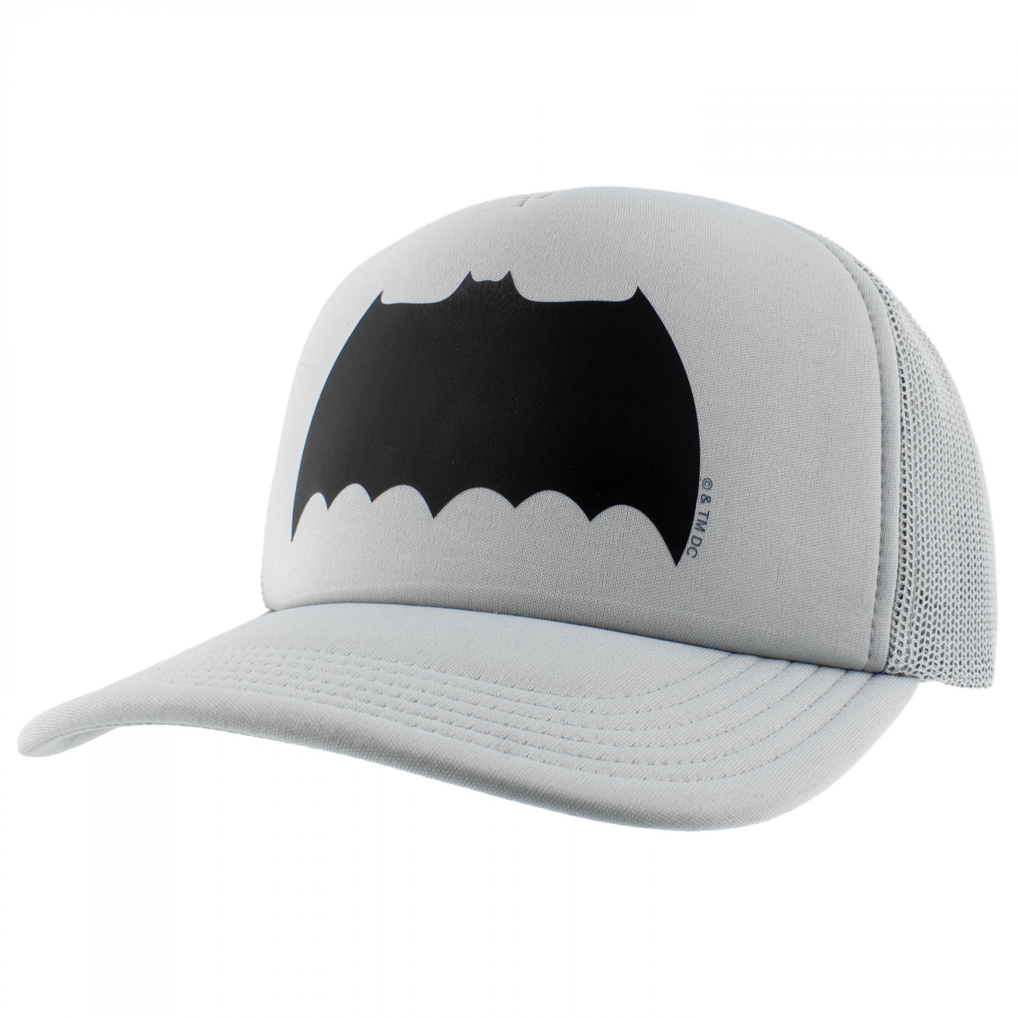 Batman The Dark Knight Returns Frank Miller Logo Trucker Hat, Grey
