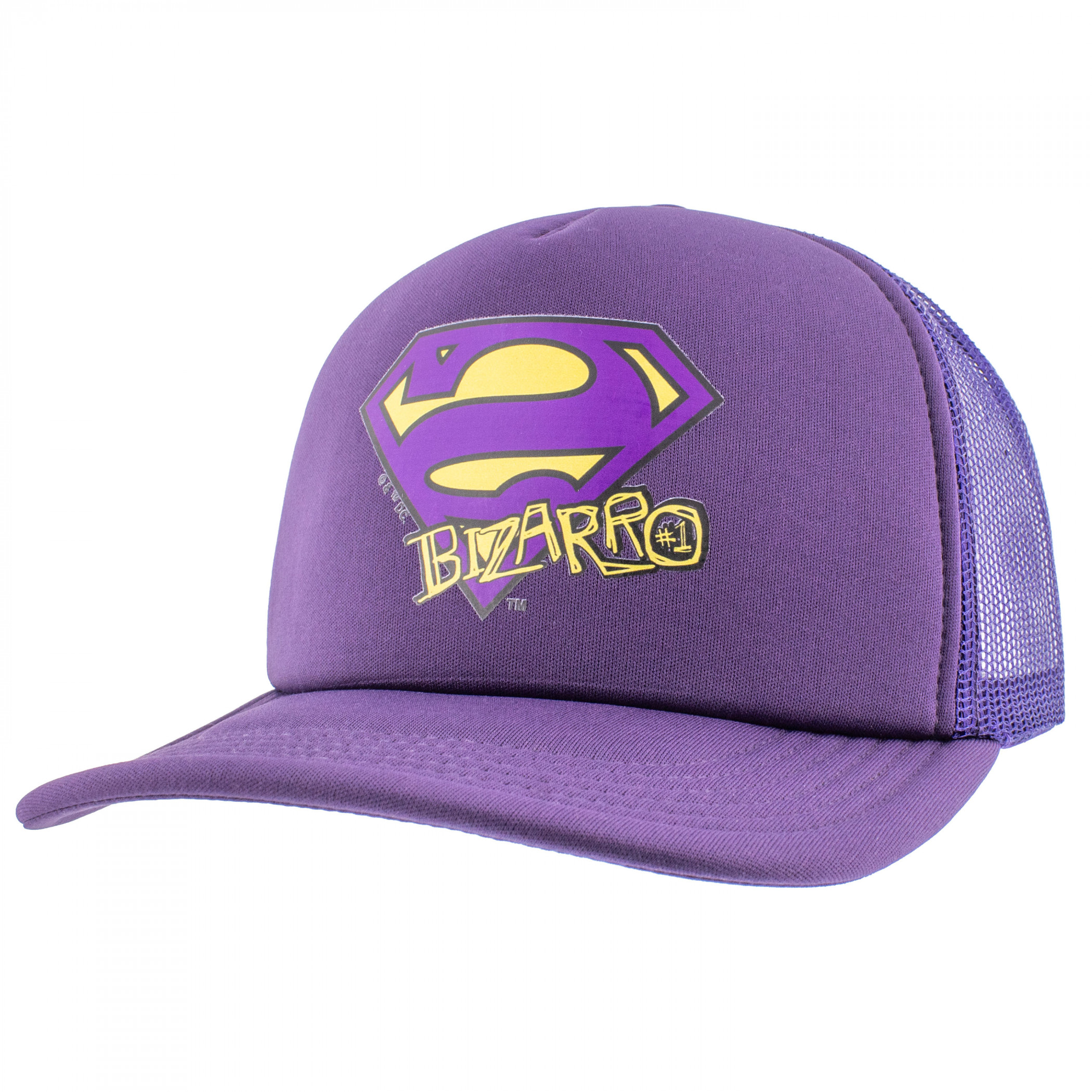 Superman Bizarro Logo Trucker Hat, Purple