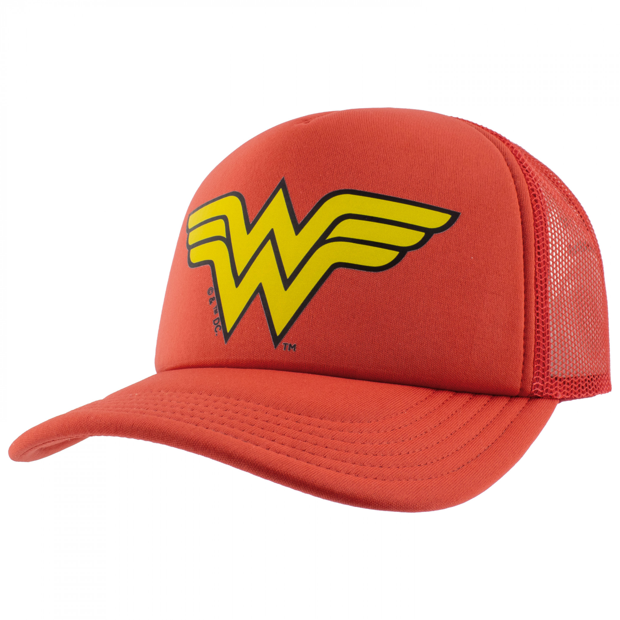 Wonder Woman Logo Trucker Hat, Red