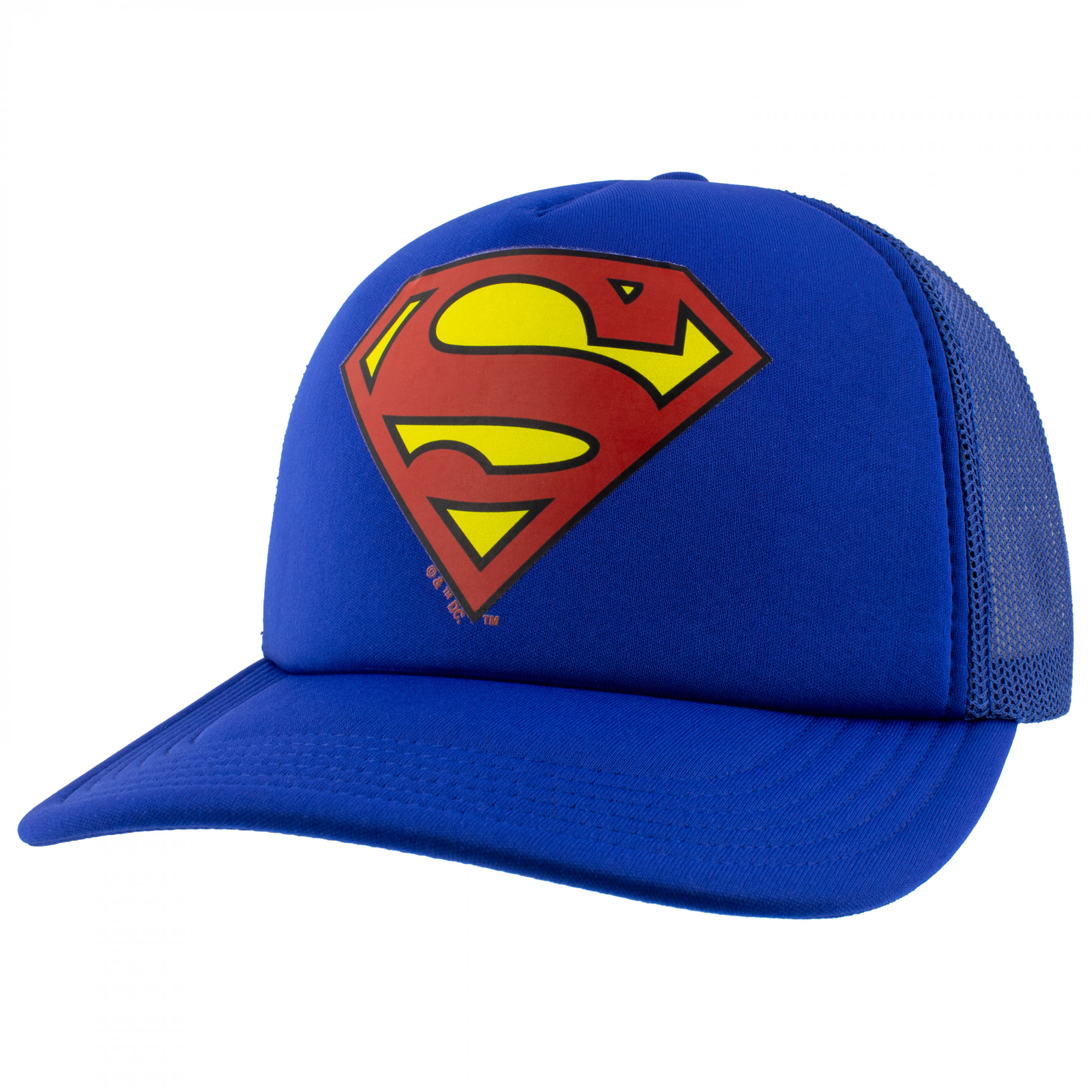 Superman Logo Trucker Hat, Blue