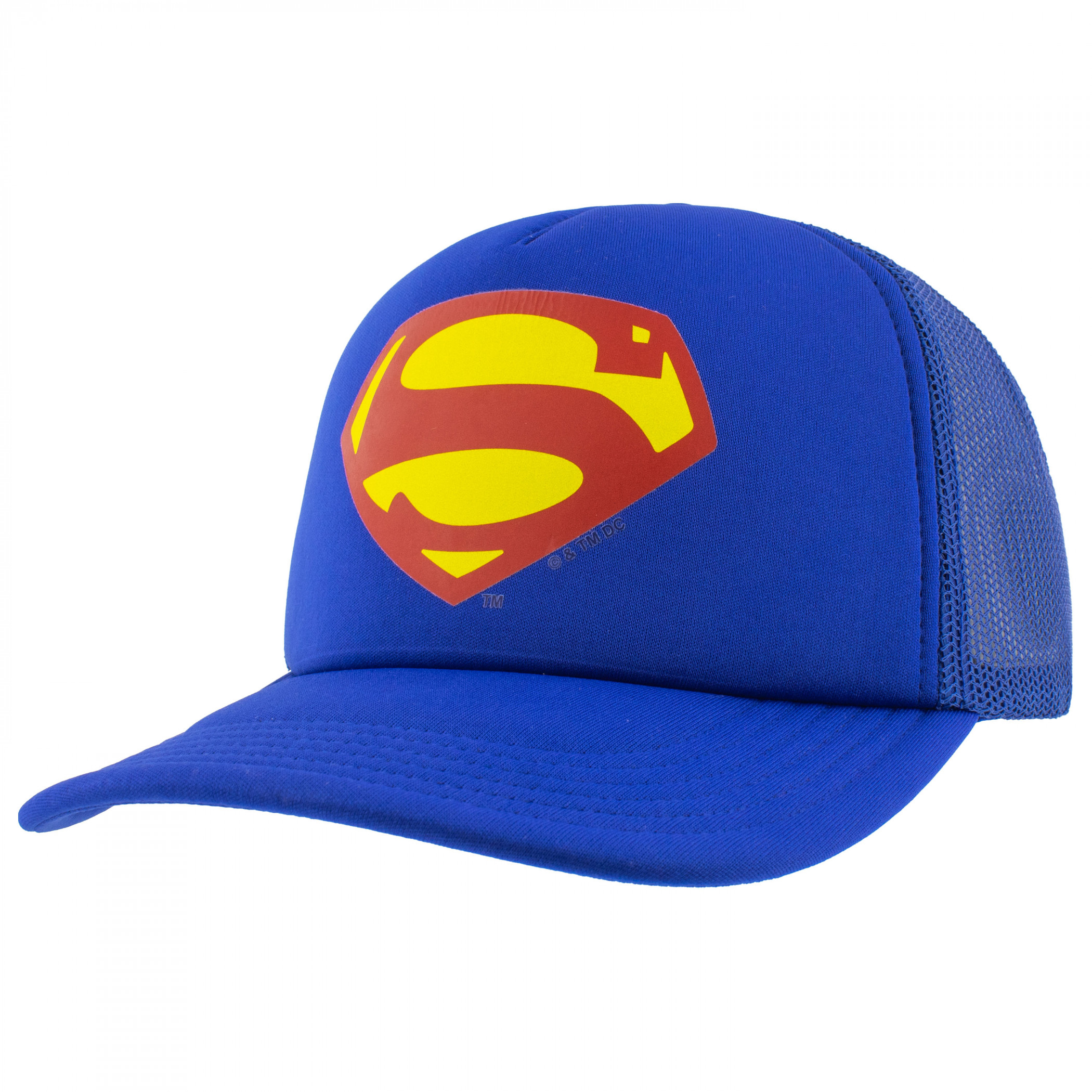 Superman George Reeves Logo Trucker Hat, Blue