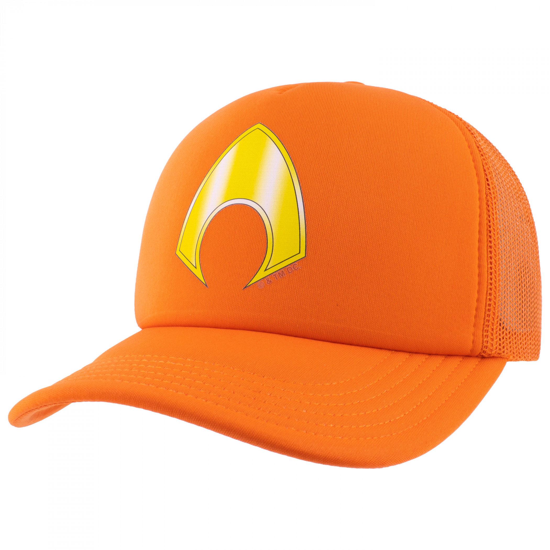 Aquaman Logo Trucker Hat, Orange