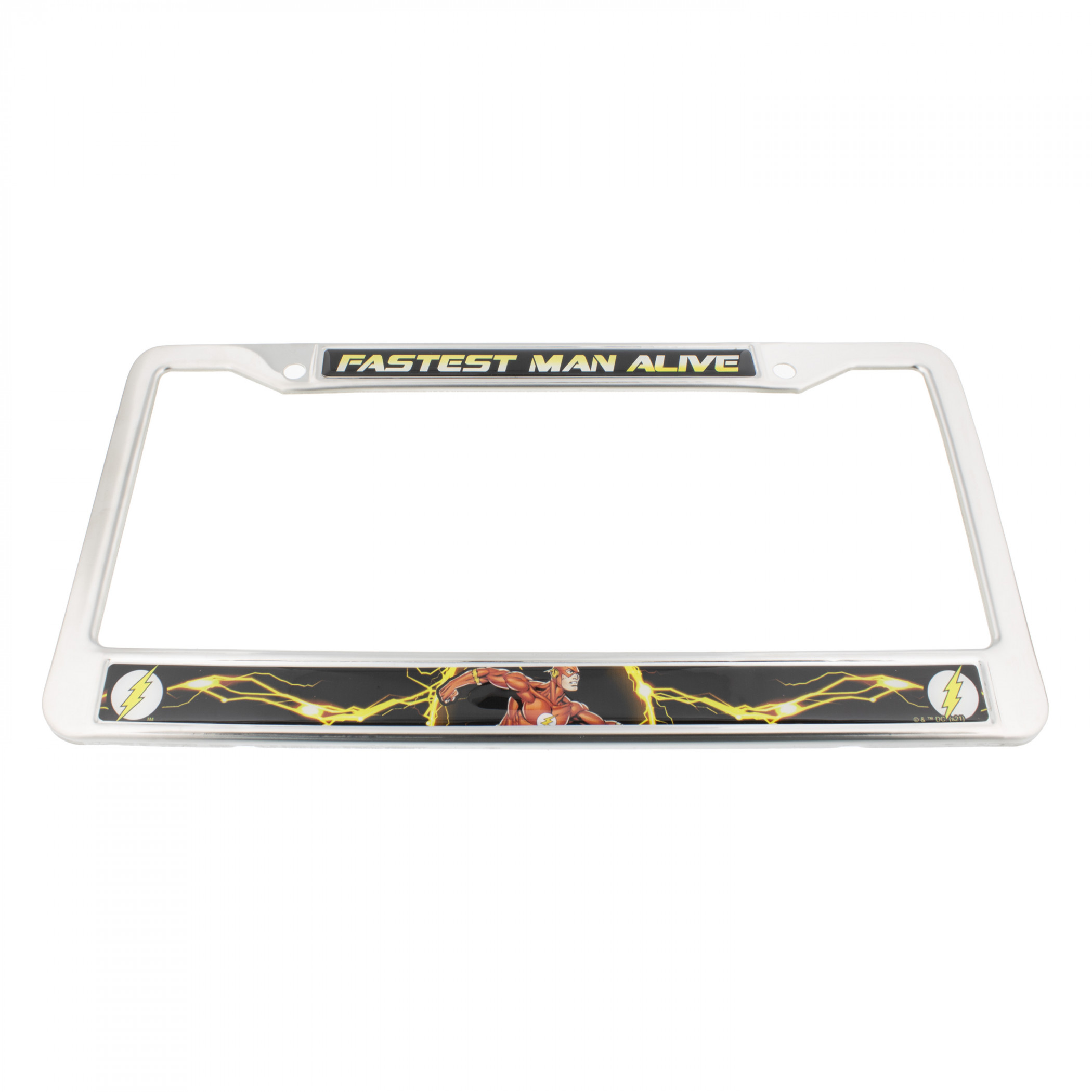 The Flash Fastest Man Alive License Plate Frame, Silver