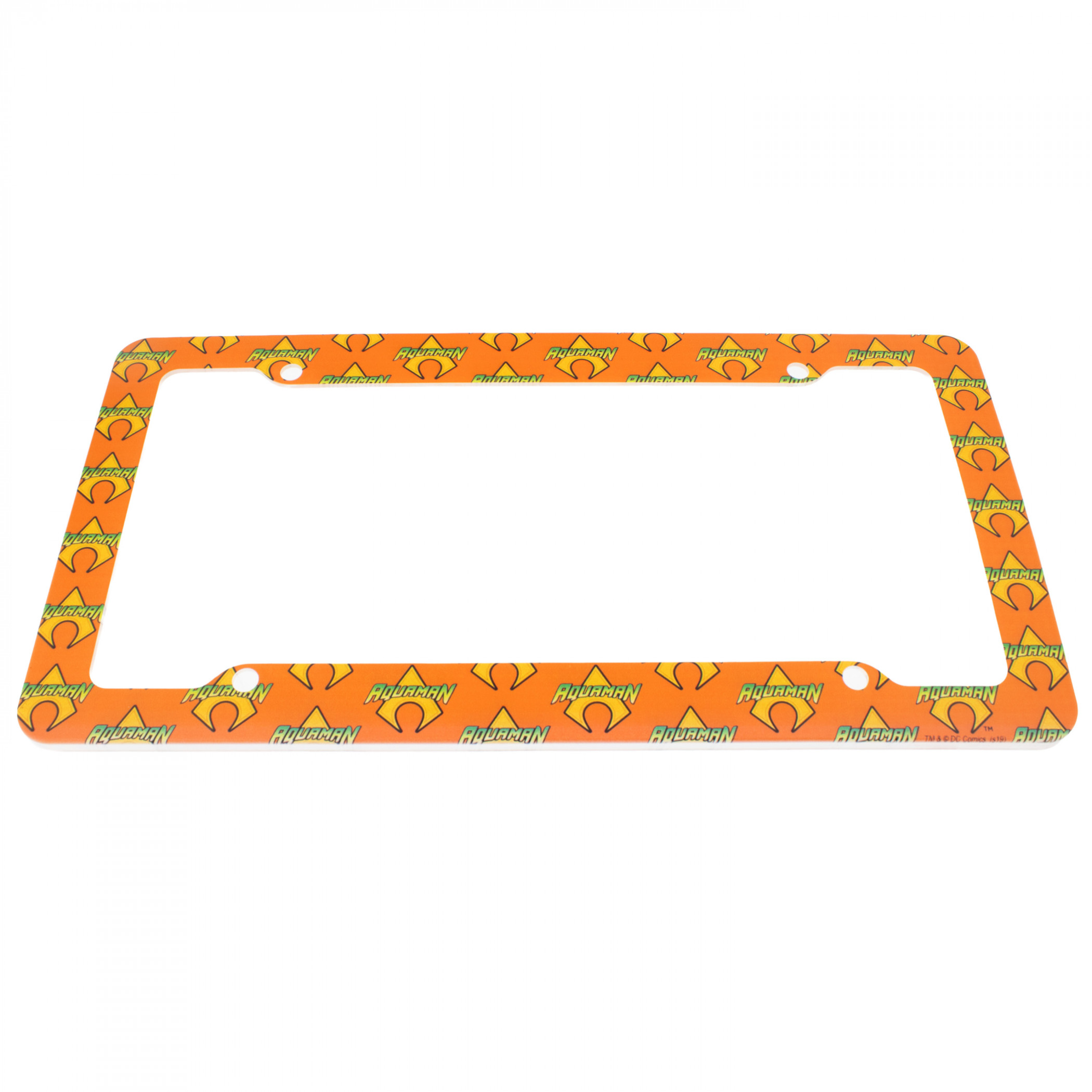Aquaman Logo Pattern License Plate Frame, Yellow
