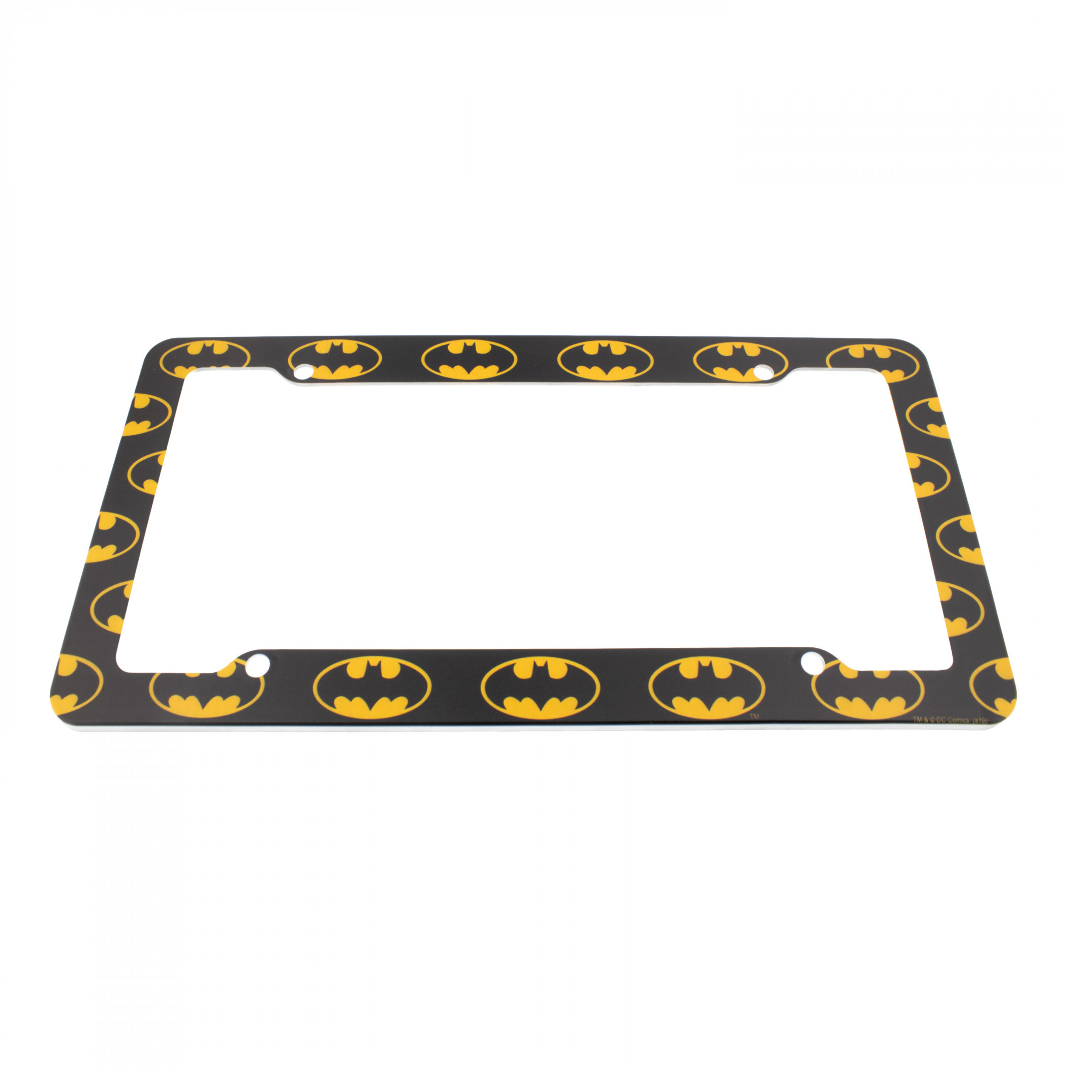 Batman Logo Pattern License Plate Frame, Black