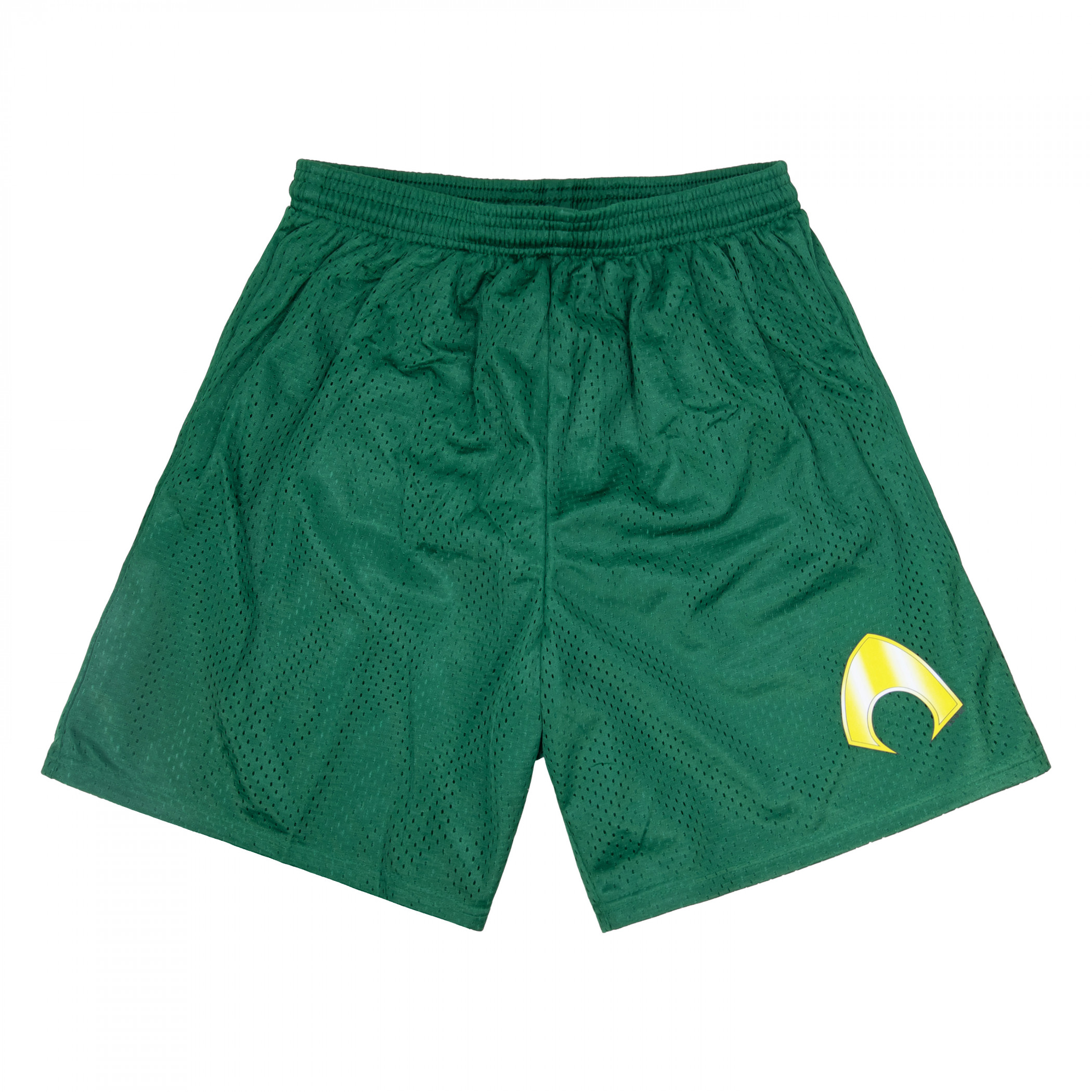 Aquaman Logo Men's Mesh Athletic Shorts, Green