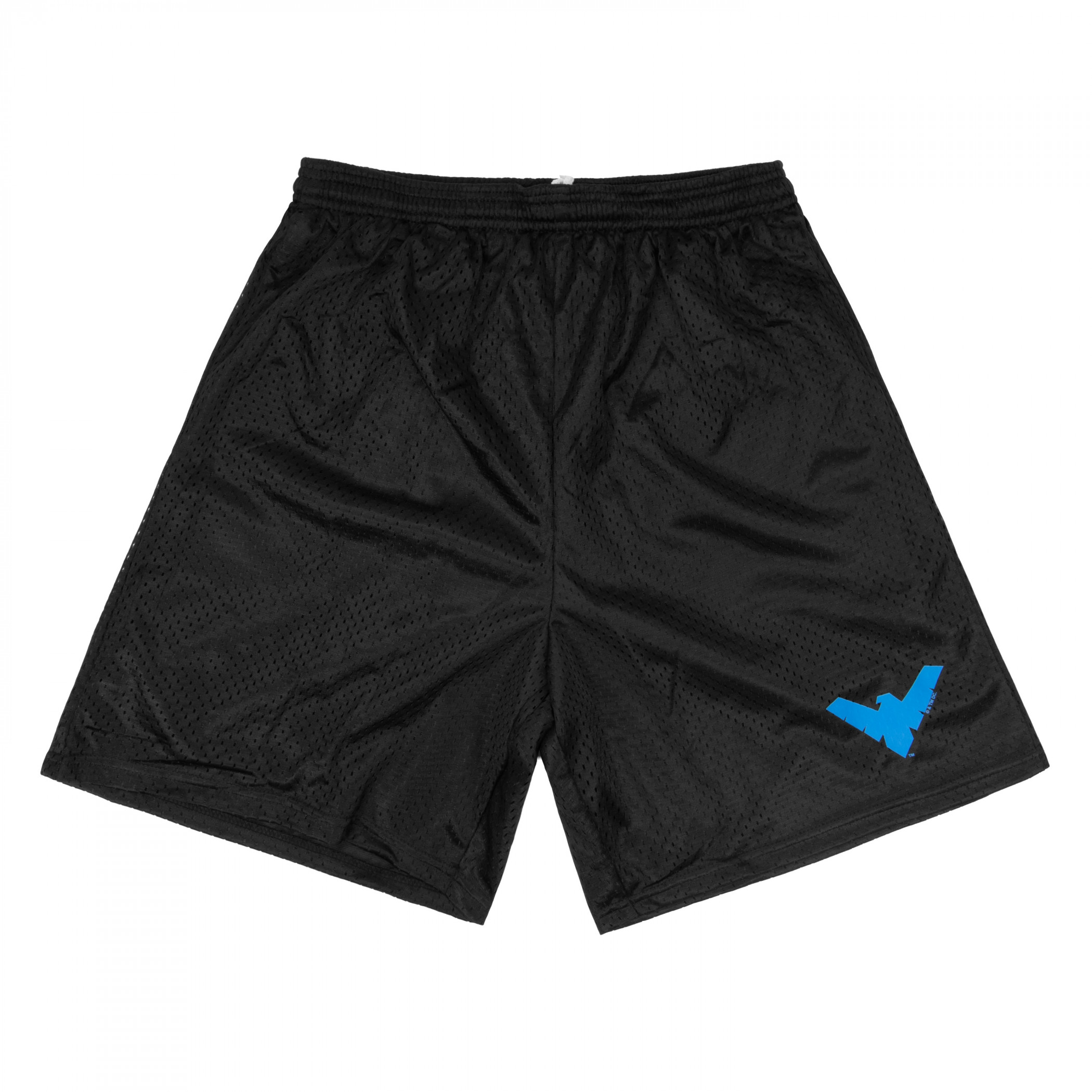 Batman Nightwing Symbol Men's Mesh Athletic Shorts, Black
