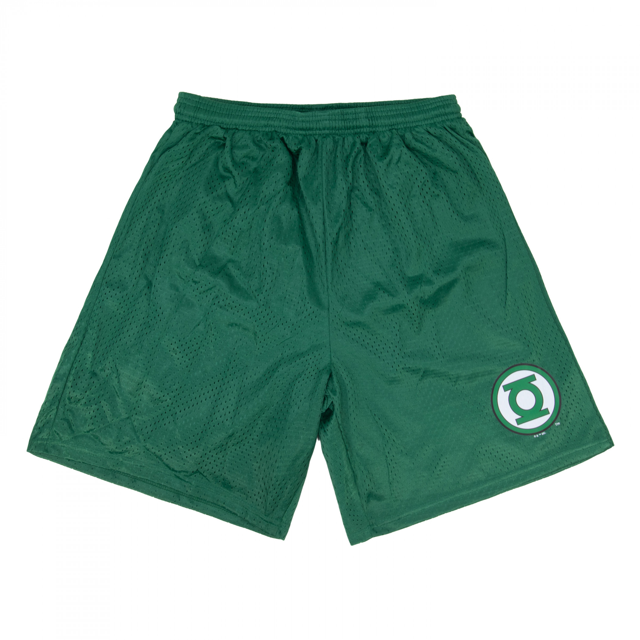 Green Lantern Logo Men's Mesh Athletic Shorts, Green