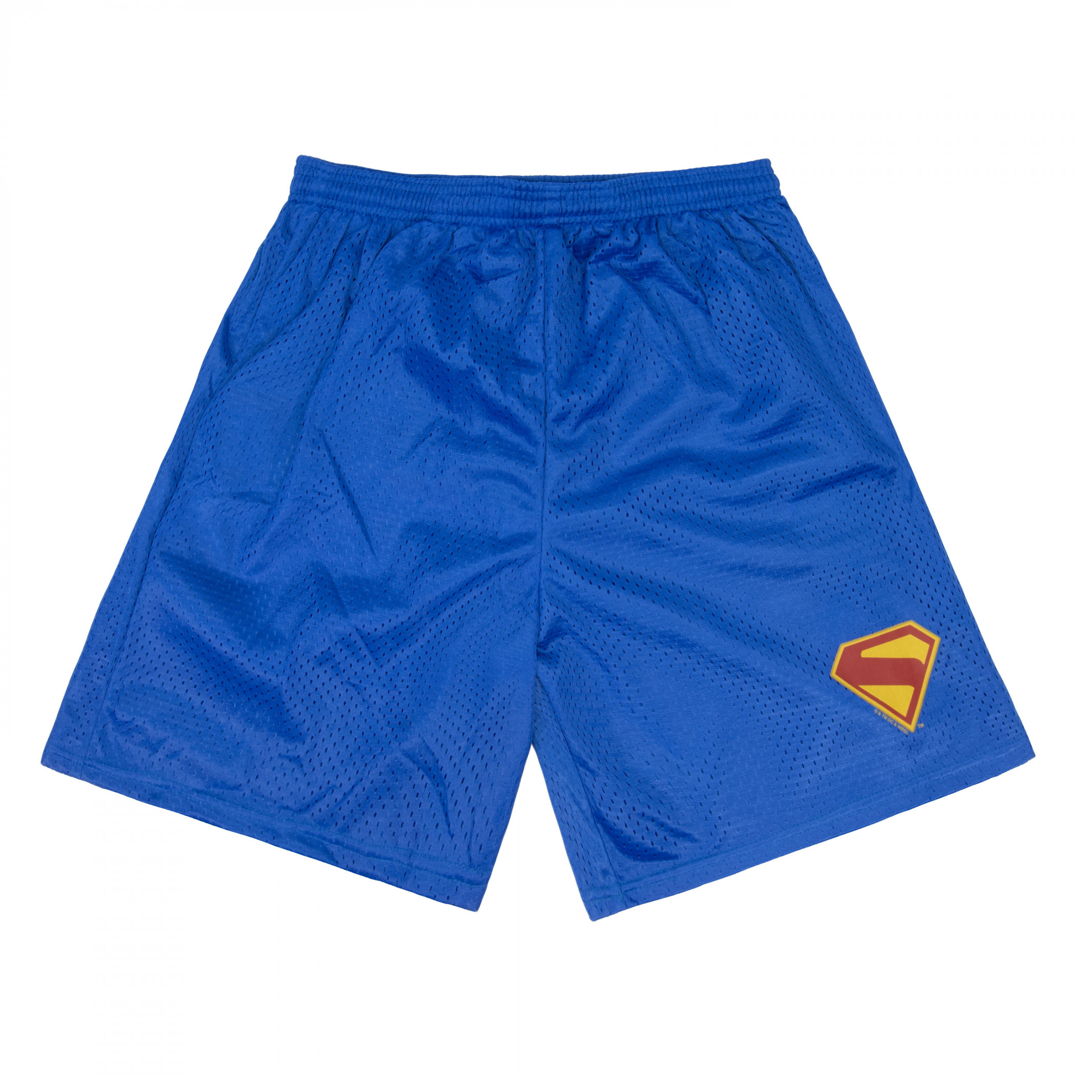 Superman James Gunn Logo Blue Men's Mesh Athletic Shorts, Blue