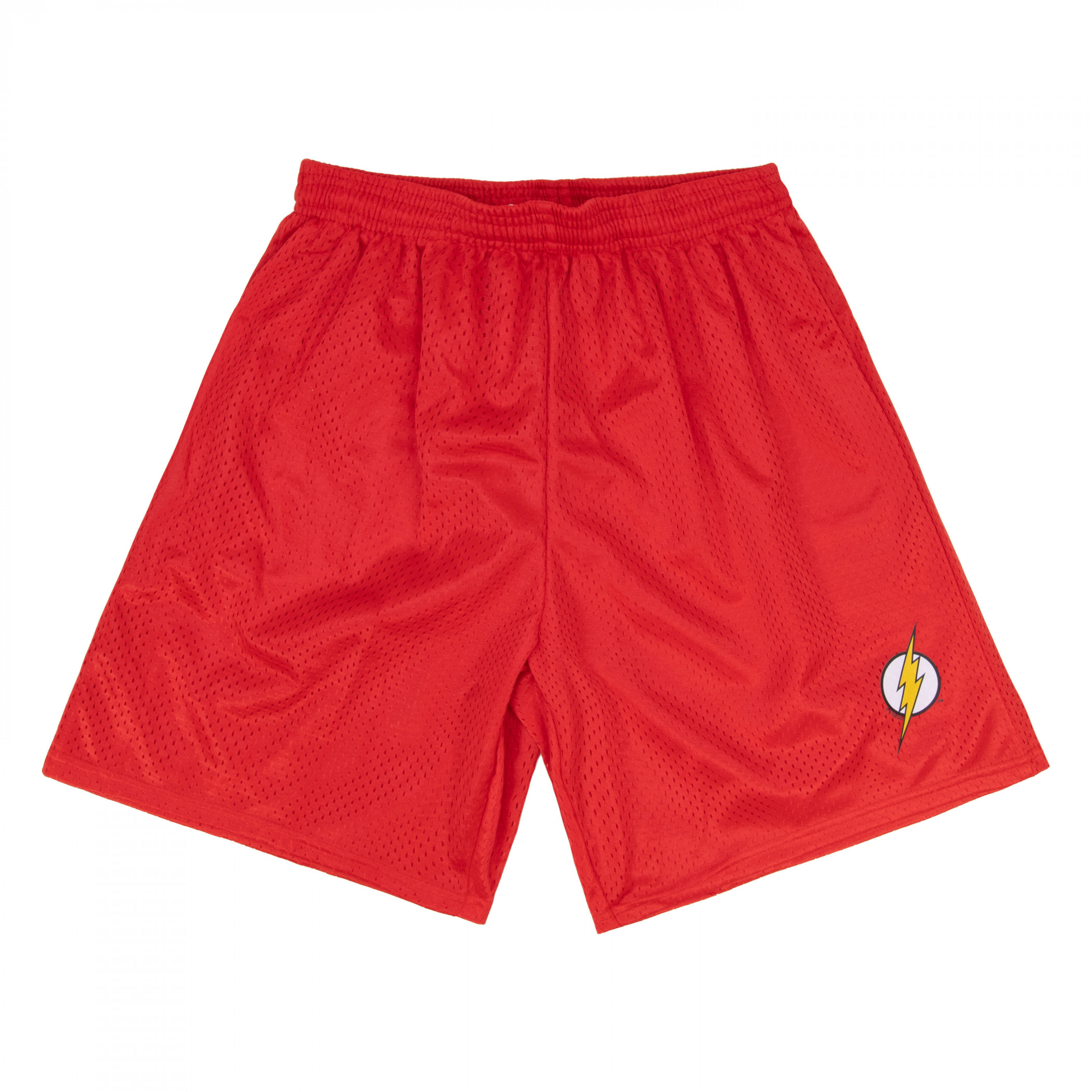 Flash Logo Men's Mesh Athletic Shorts, Red