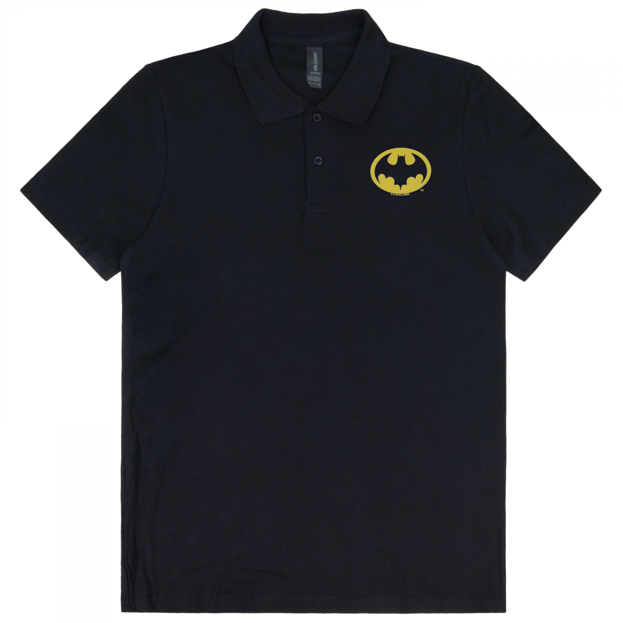 Batman 1989 Logo Knit Athletic Men's Polo Shirt, Black