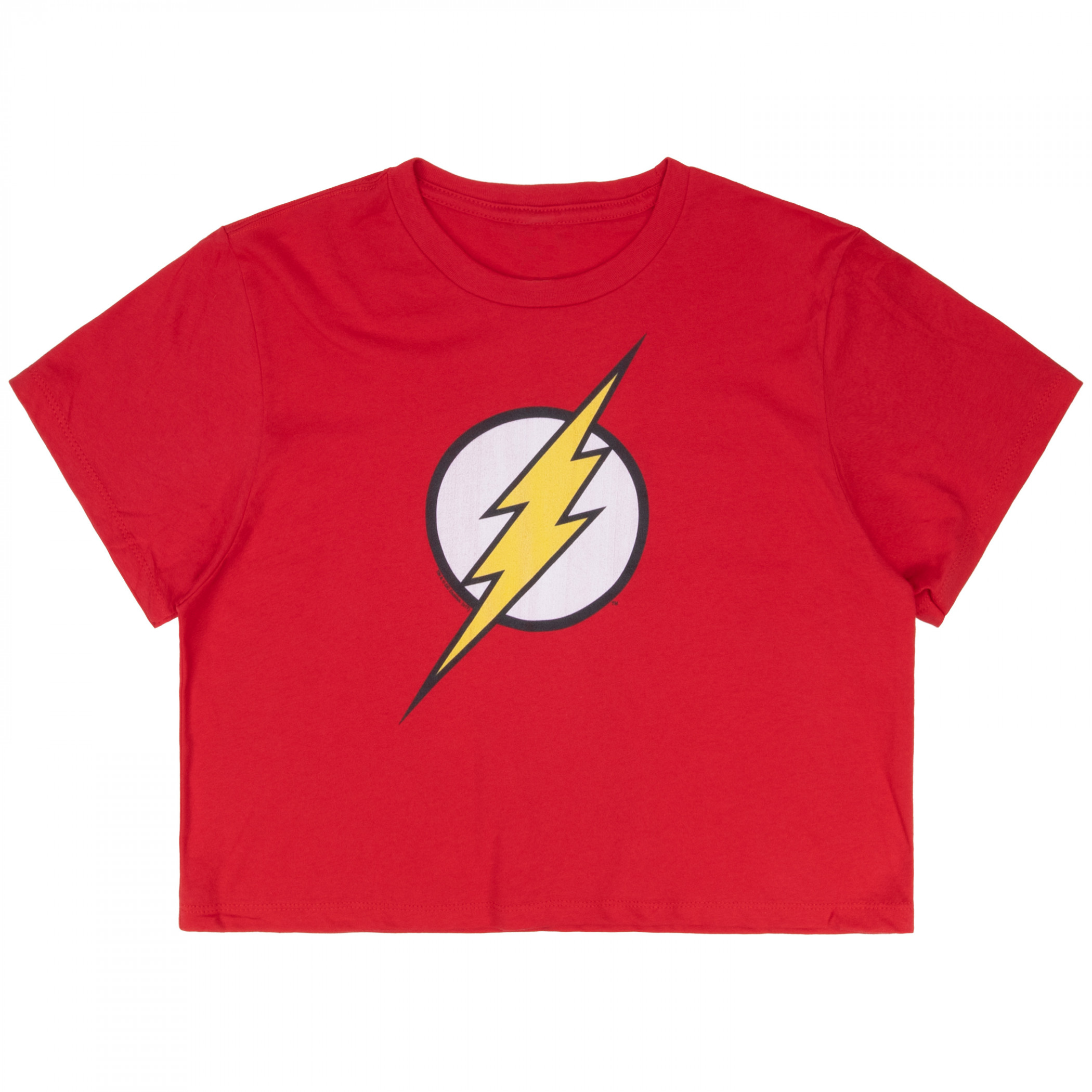 Flash Logo Woman's Crop Top T-Shirt, Red