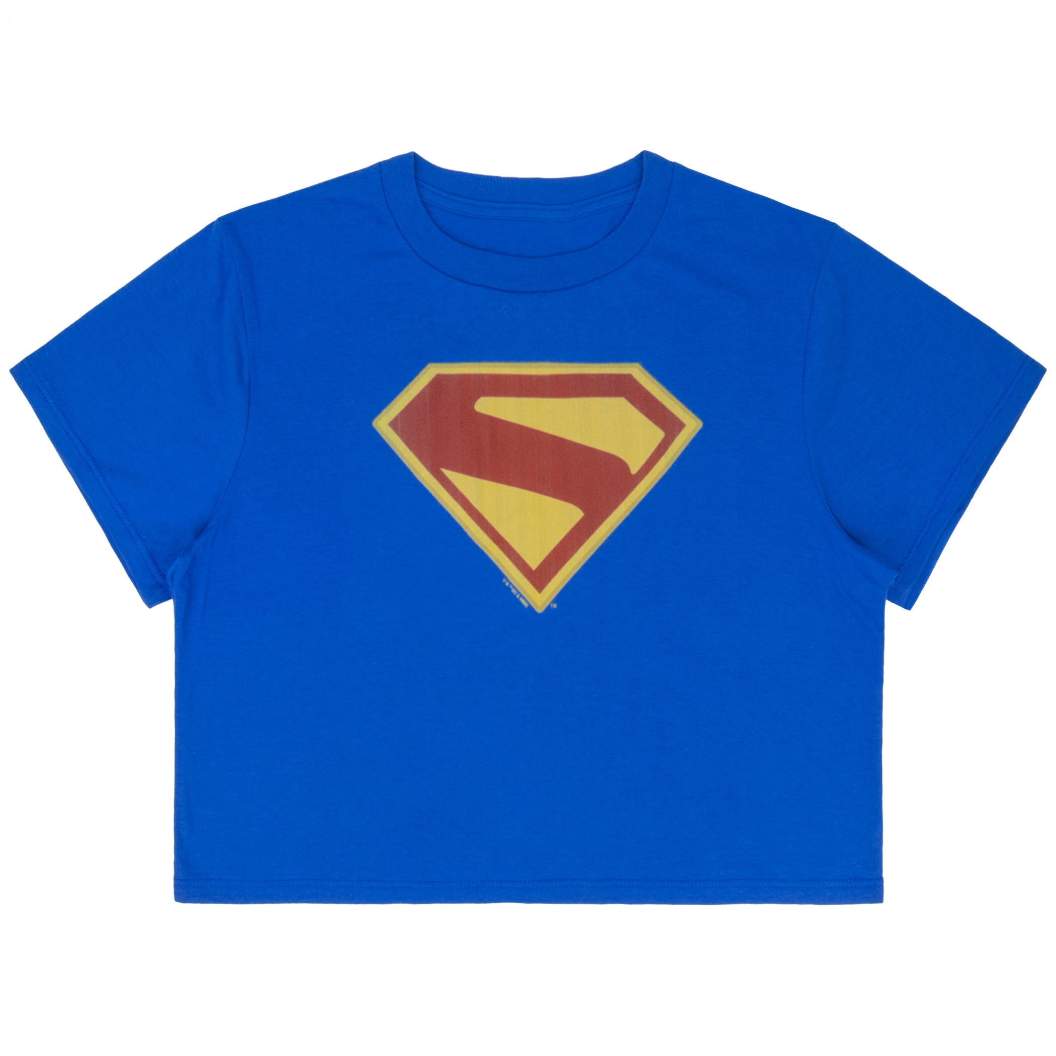 Superman 2025 Logo Royal Blue Woman's Crop Top T-Shirt, Blue