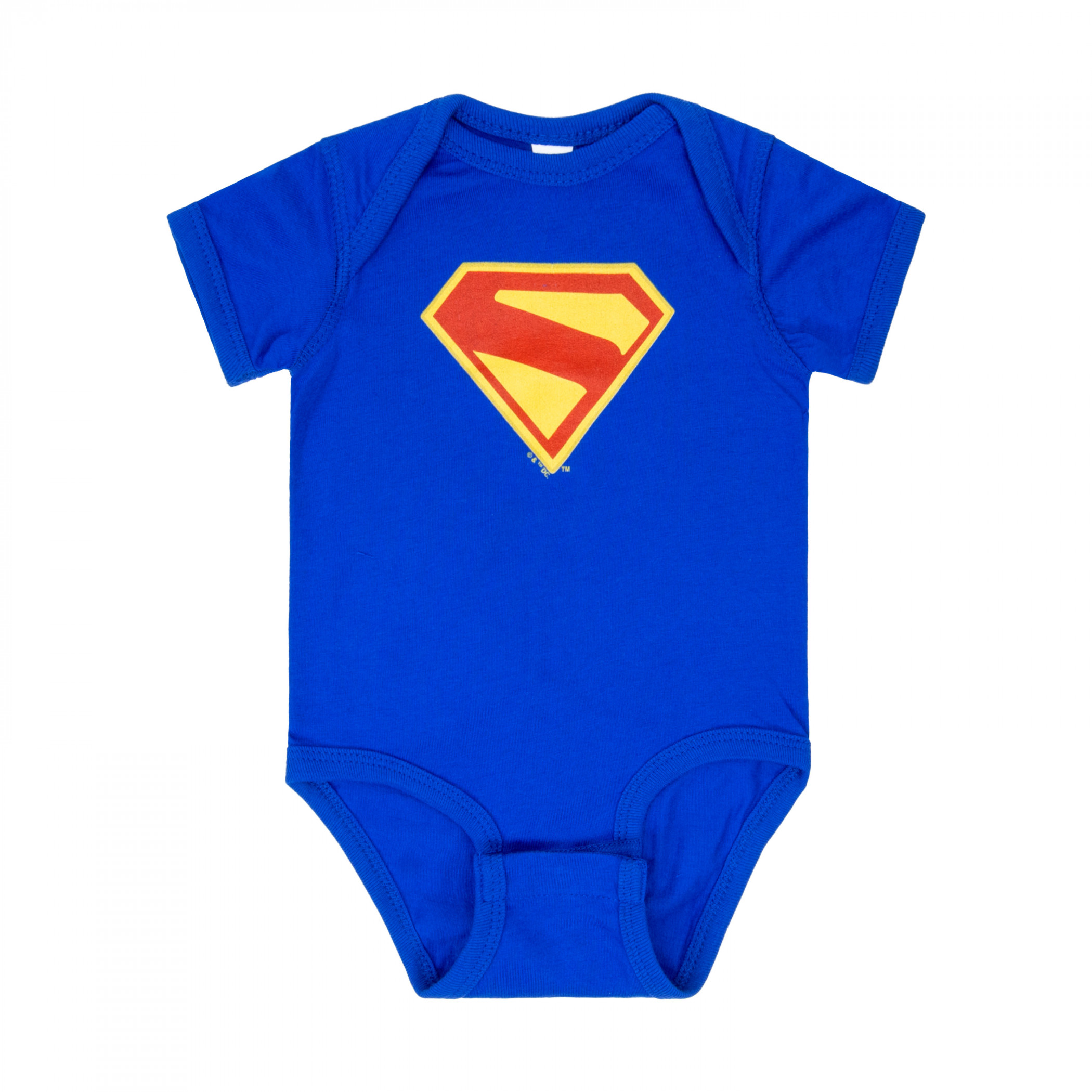 Superman 2025 Logo Royal Blue Snap Infant Bodysuit, Blue