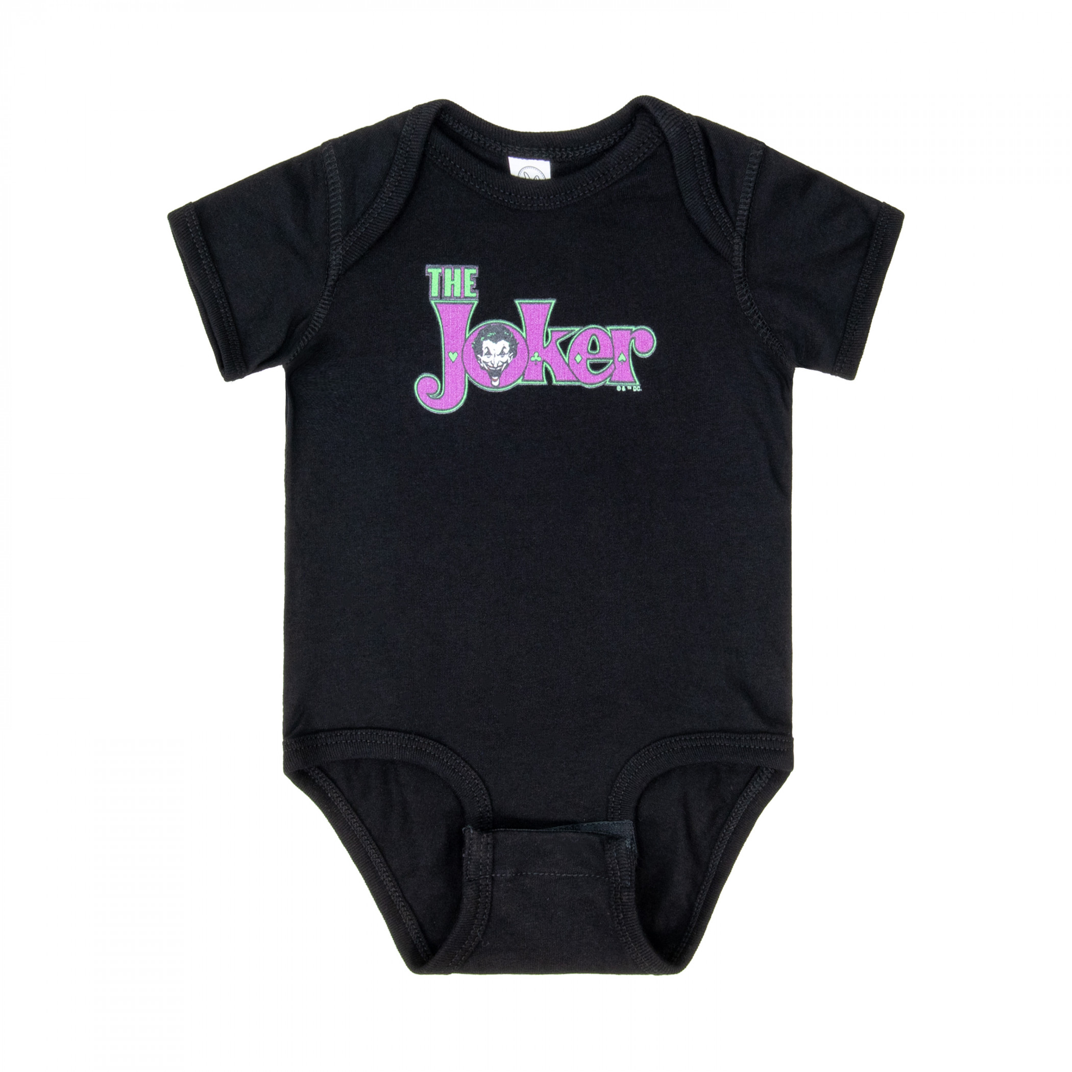 The Joker Stacked Snap Infant Bodysuit, Black