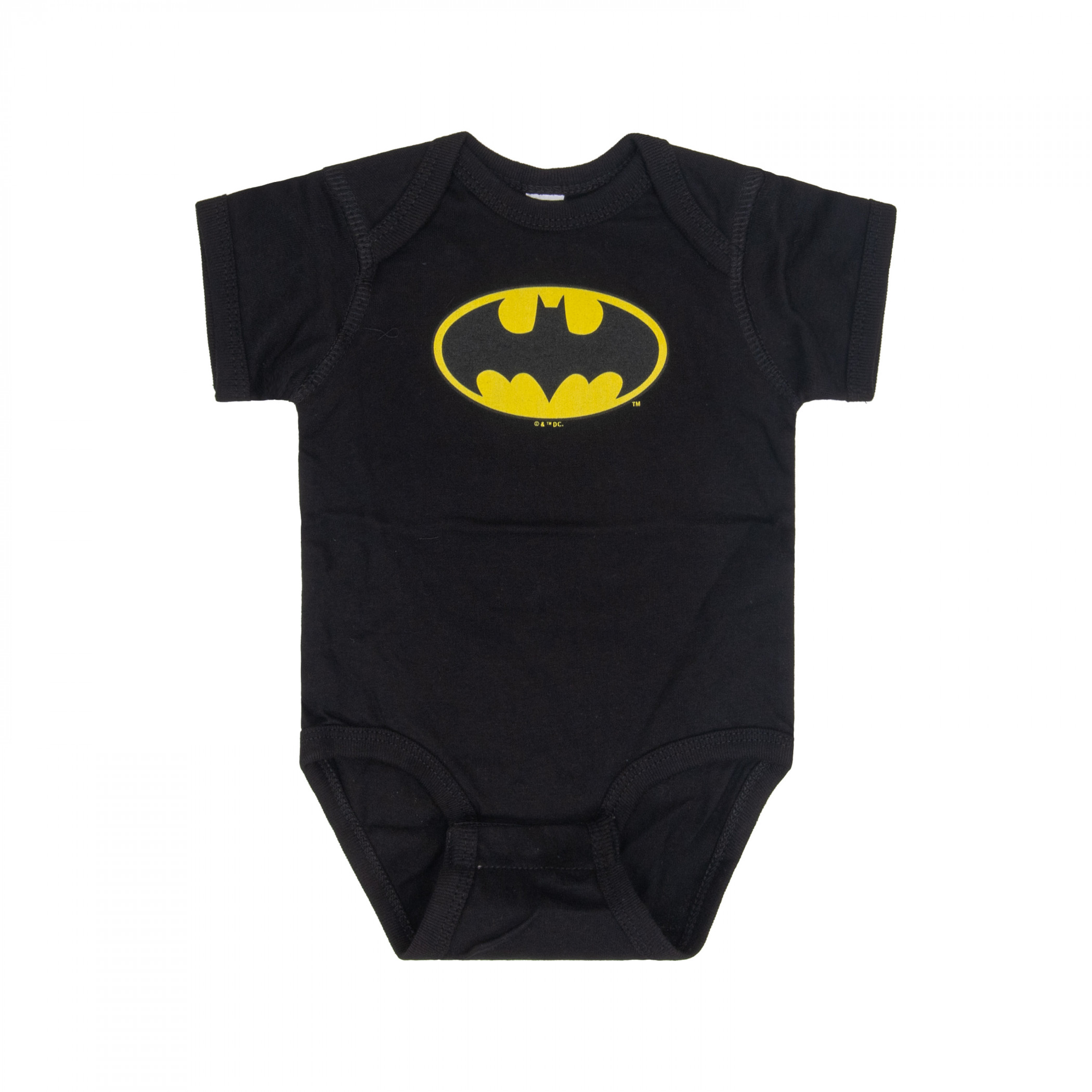 Batman Classic Symbol Snap Infant Bodysuit, Black