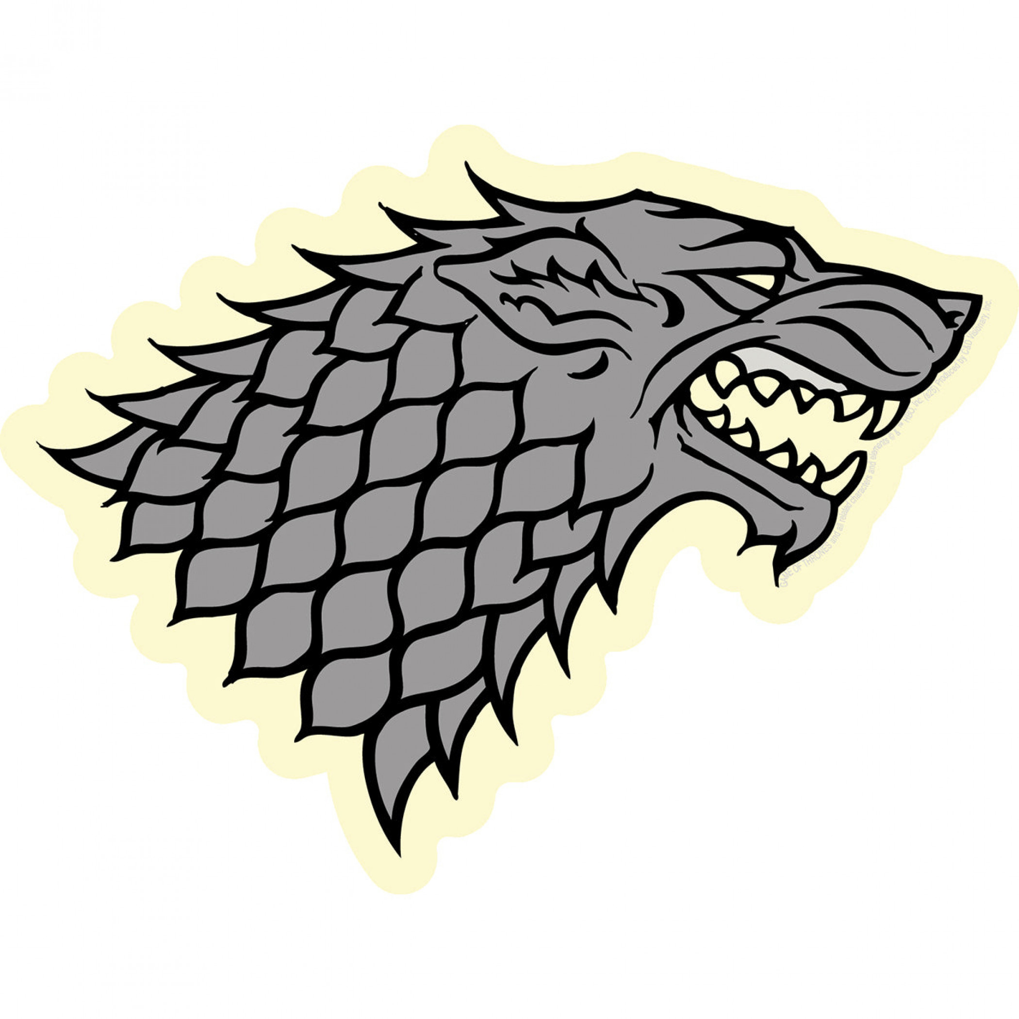 Game of Thrones Stark 5.5'x4.1' Sticker, Grey