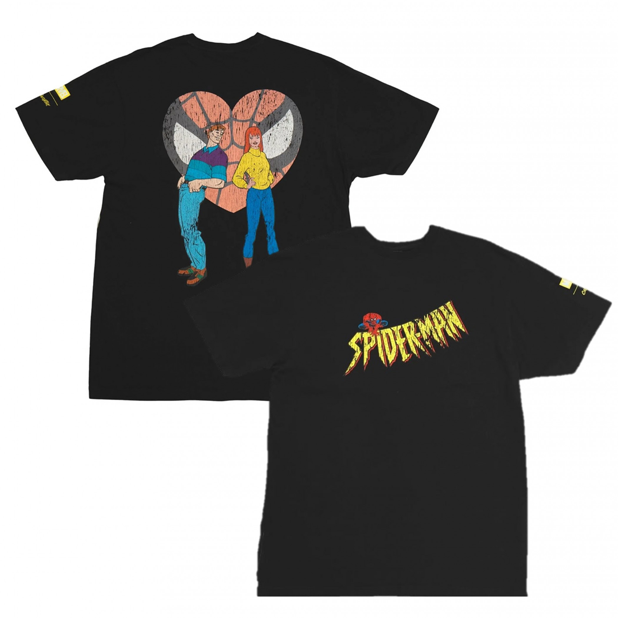 Spider-man Distressed 90's Front and Back Print T-Shirt Dress, Black
