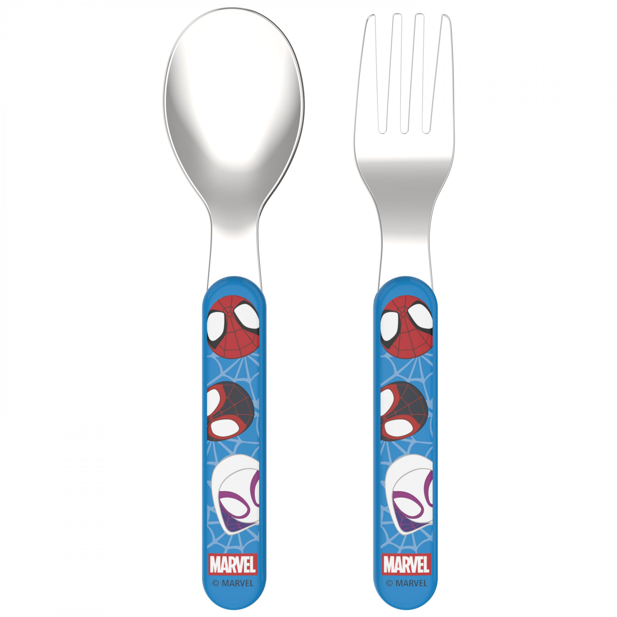 Spidey and His Amazing Friends Fork and Spoon Dinner Utensils, Blue