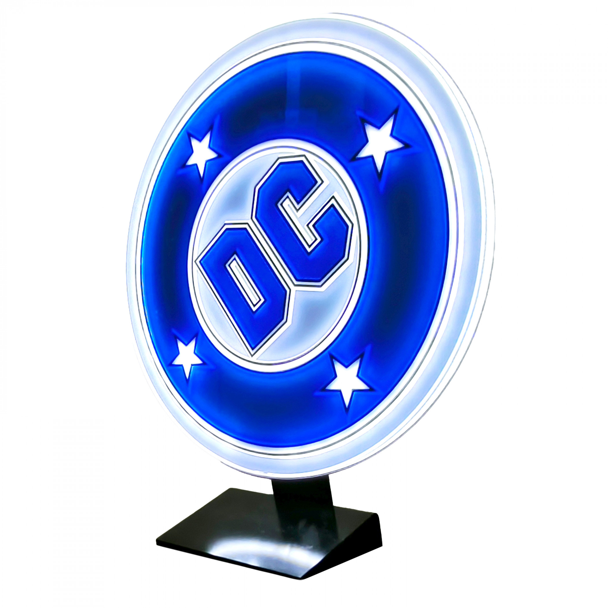 DC Comics Logo Table Lamp Or Mountable Wall Art With Dimmer, Blue