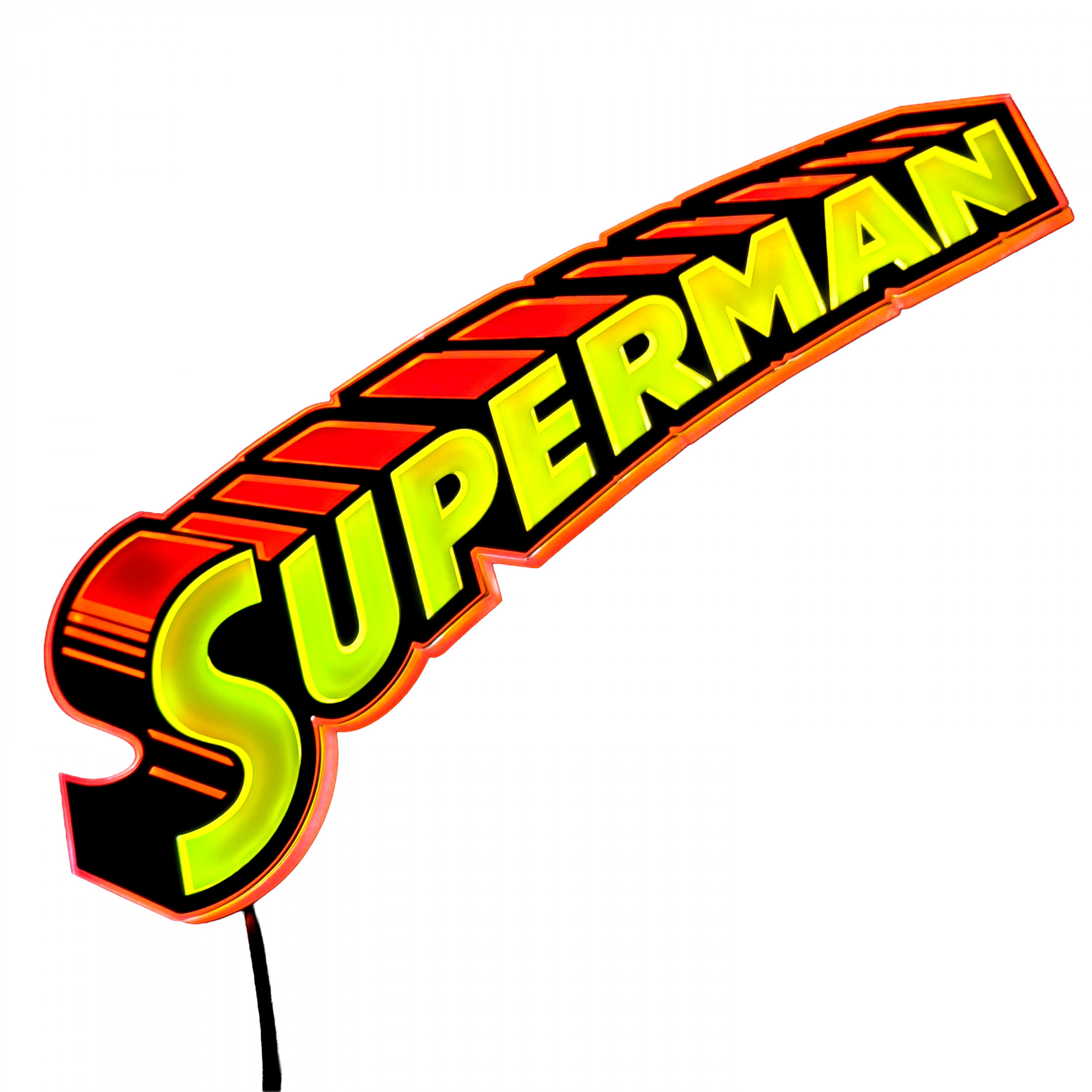 Superman Logo Table Lamp Or Mountable Wall Art With Dimmer, Multi-Color
