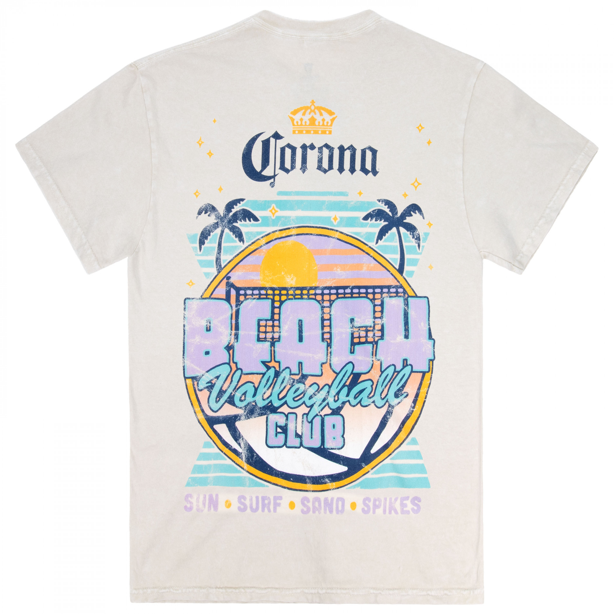 Corona Beach Volleyball Club Front Back Print T-Shirt