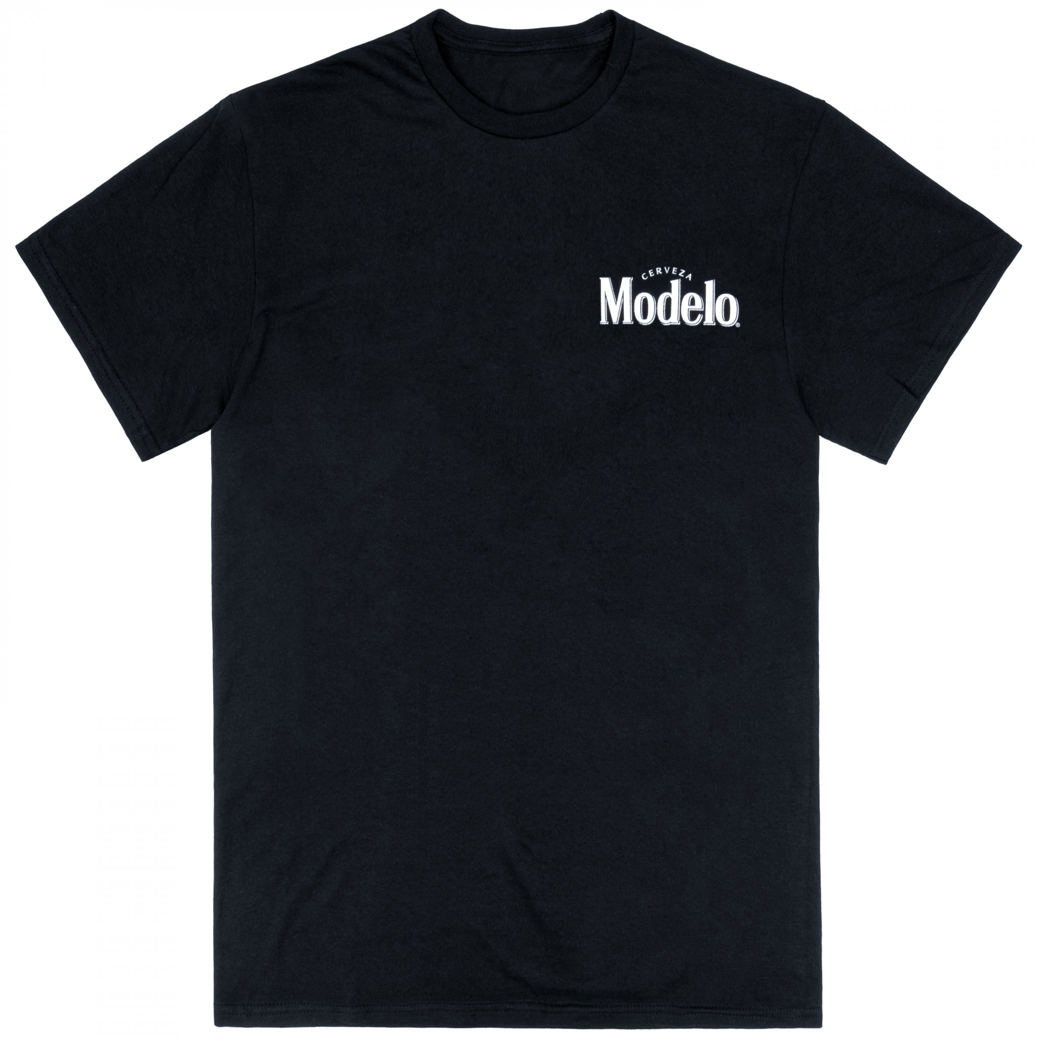Modelo Especial Golden Pilsner Fiesta Can Front Back Print T-Shirt