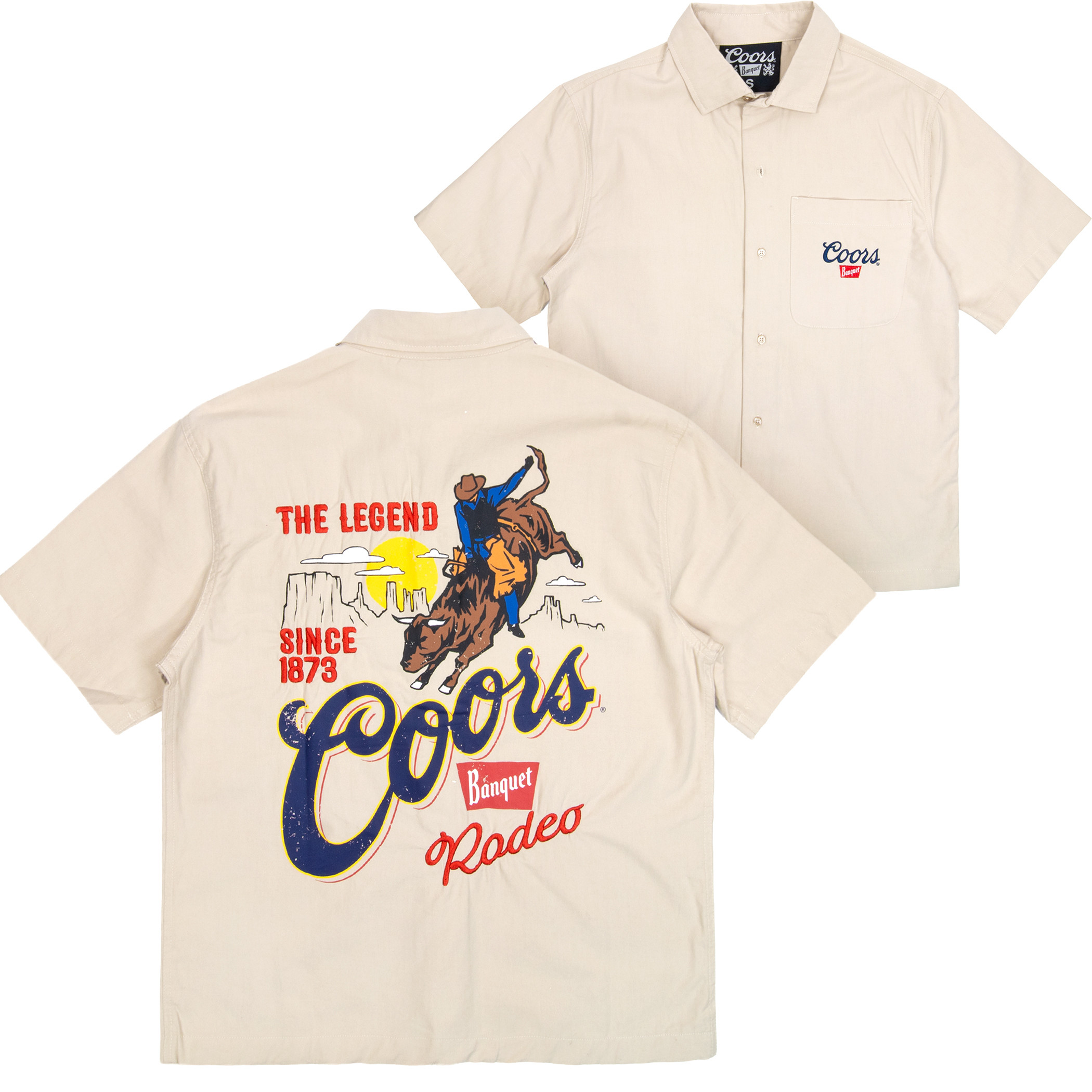 Coors Banquet Rodeo The Legend Button Down Woven Denim Shirt