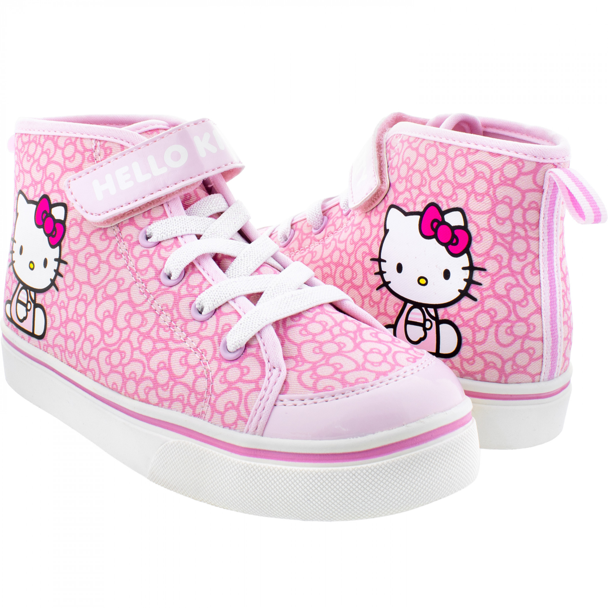 Hello Kitty Pink Bow Print High-Top Girl’s Sneakers Pink