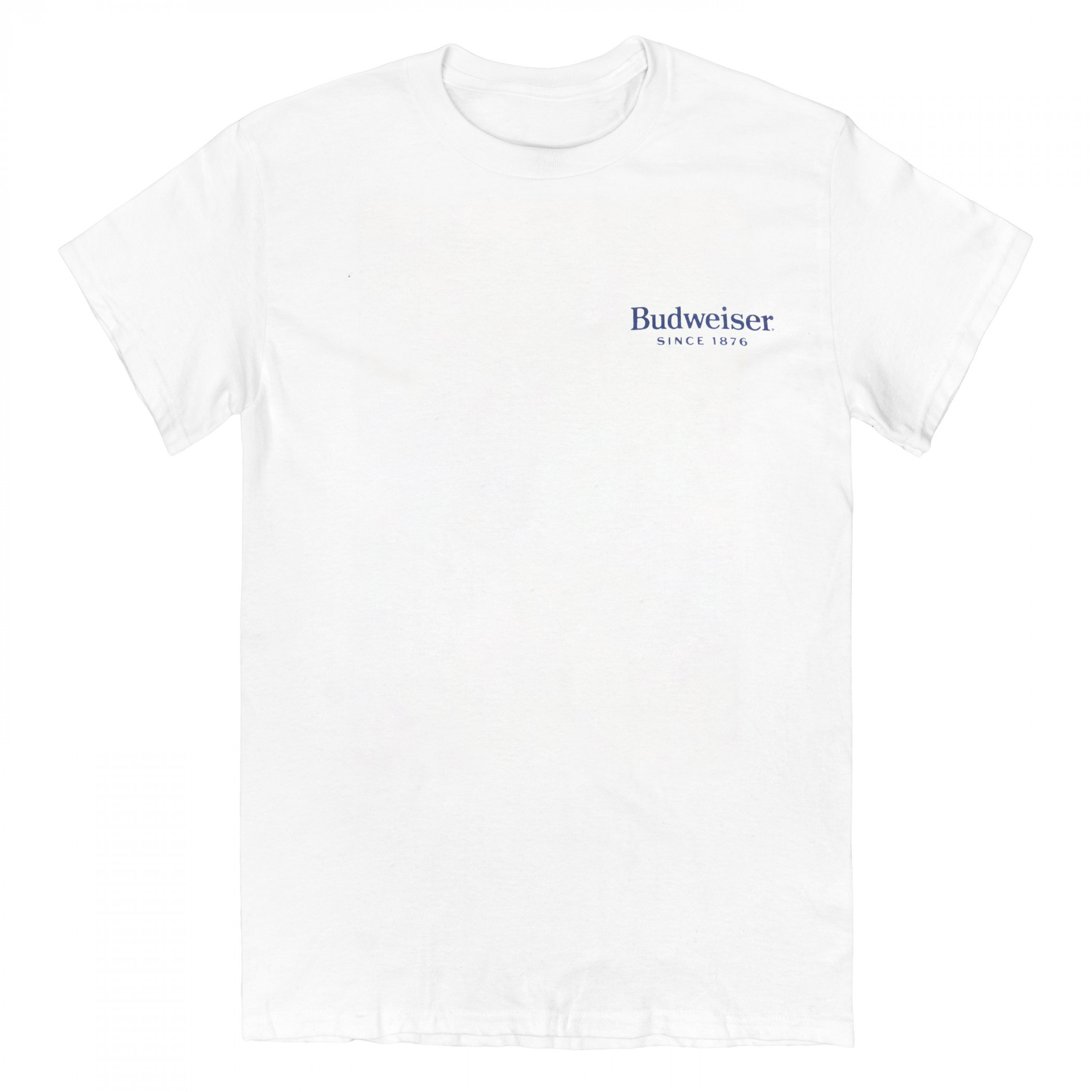 Budweiser 150 Years Label White Premium Mineral Wash Front & Back Print T-Shirt