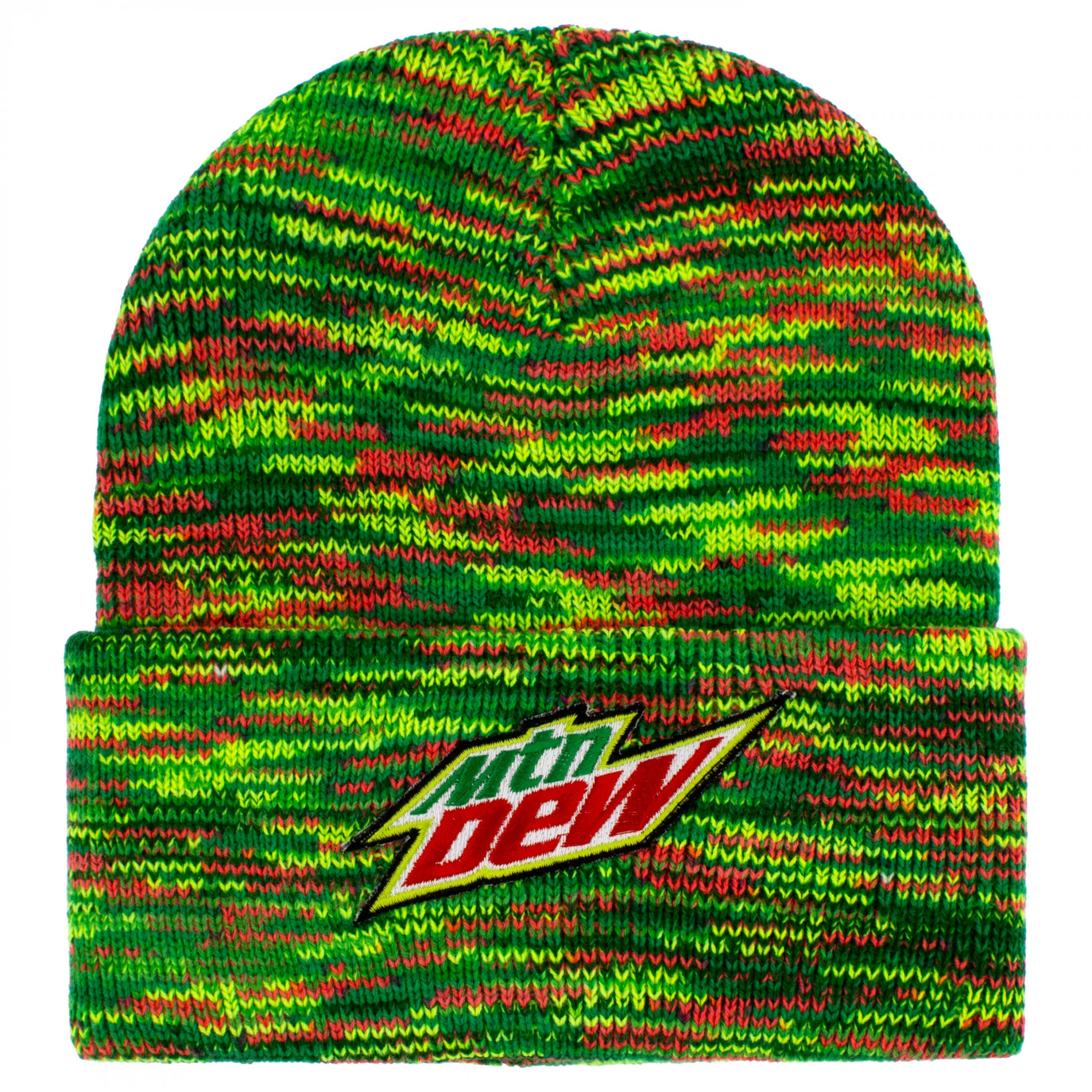 Mountain Dew Colorful Cuffed Knit Beanie