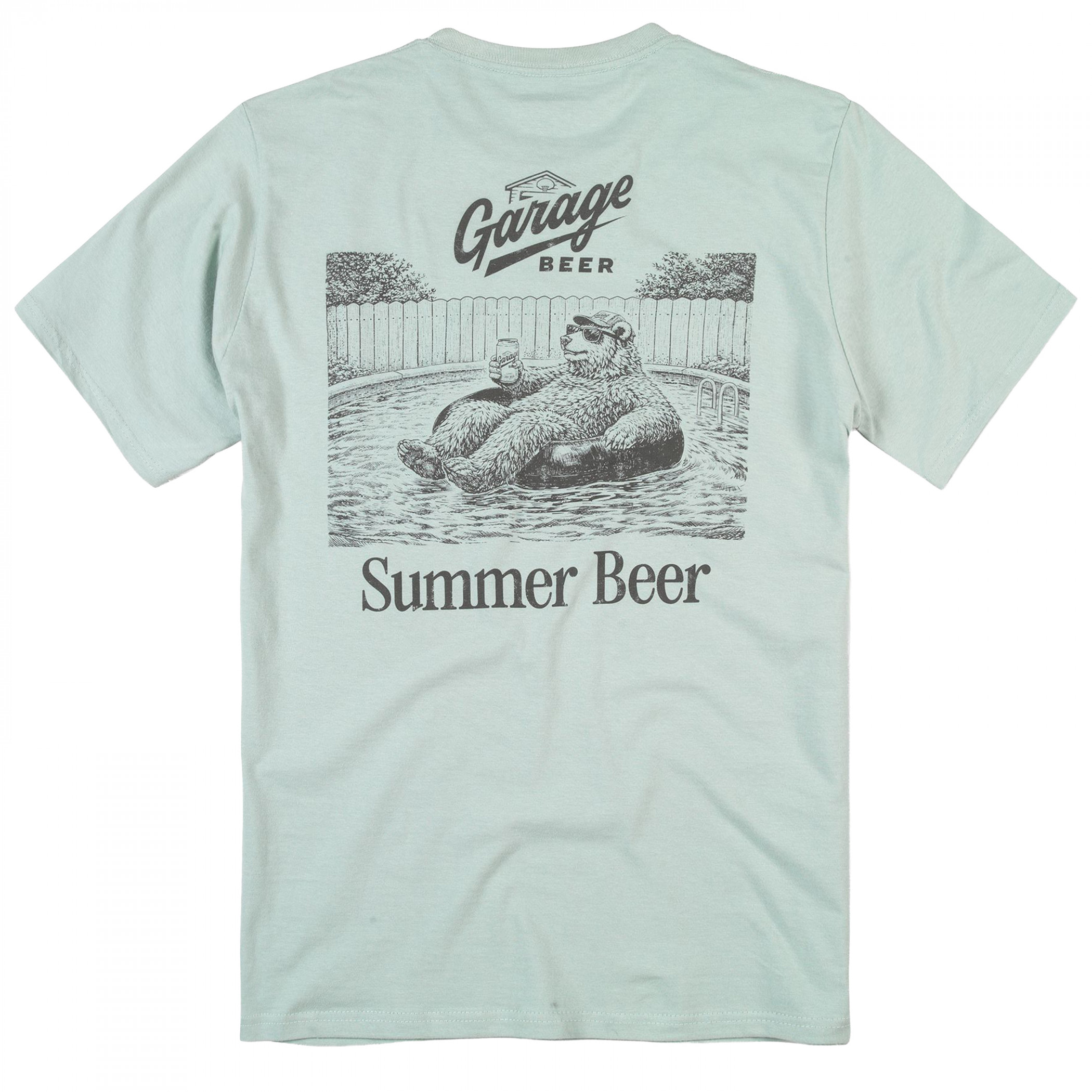 Garage Beer - Summer Beer Seafoam Front and Back Print Premium T-Shirt