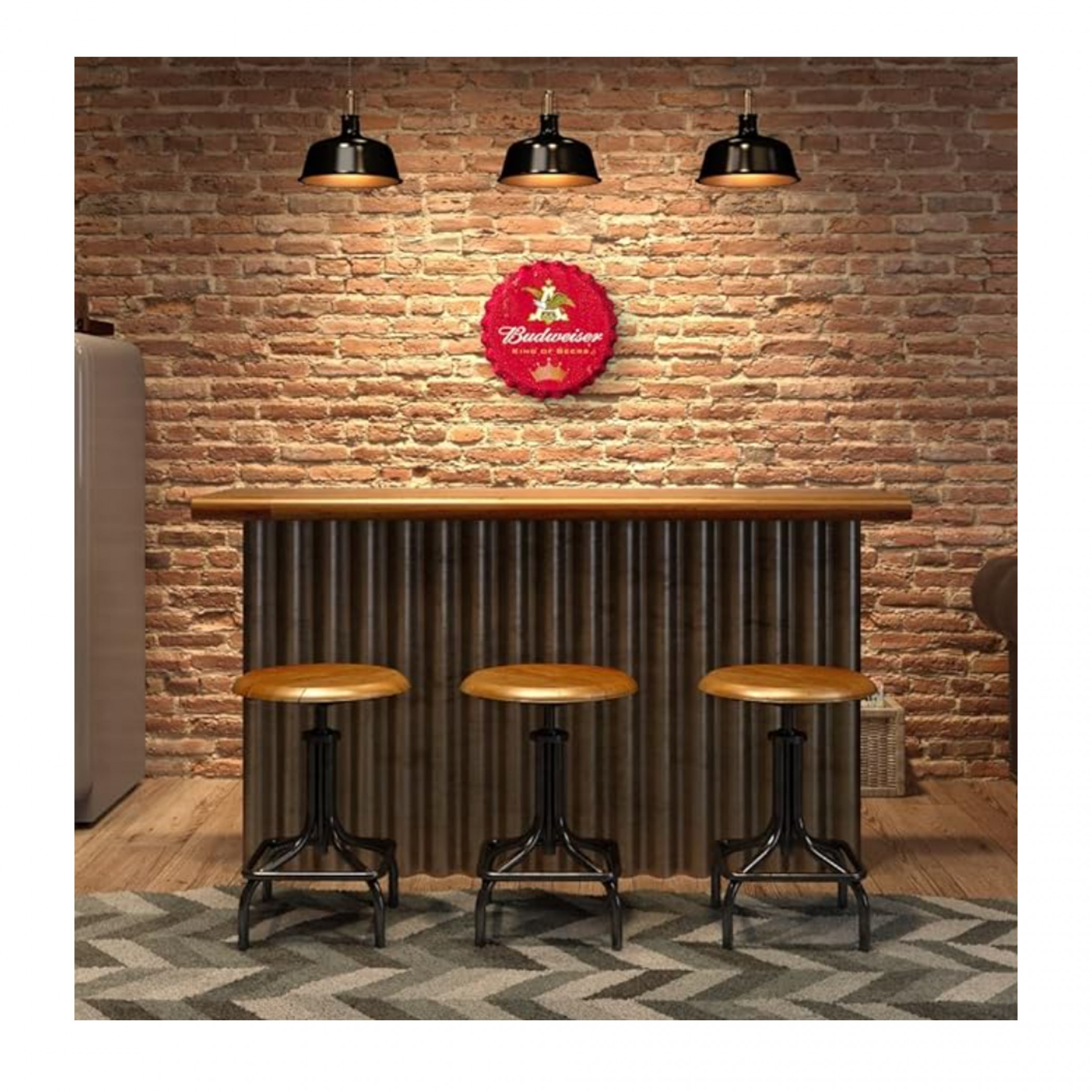 Budweiser King of Beers 18' Red Bottle Cap Tin Sign