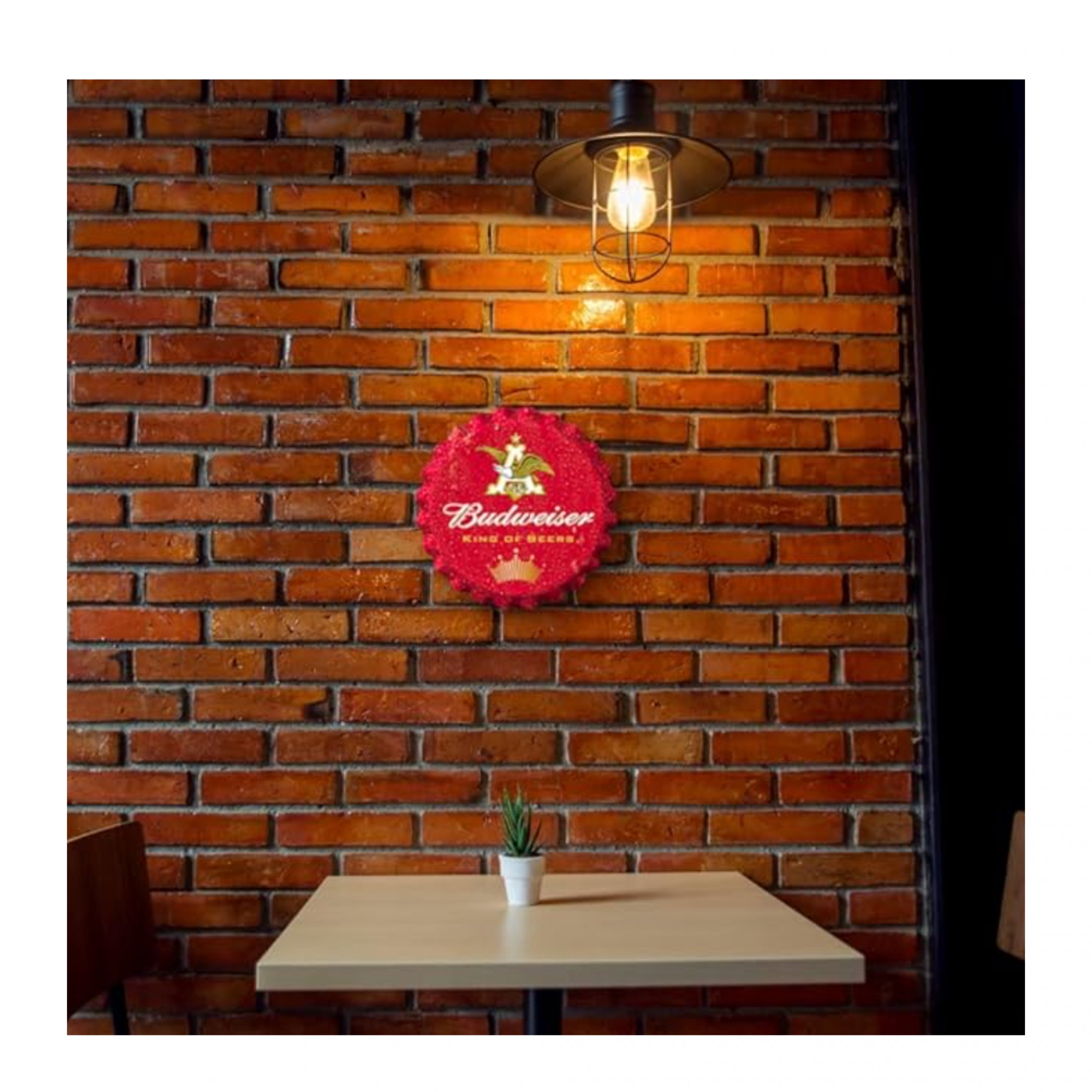 Budweiser King of Beers 18' Red Bottle Cap Tin Sign
