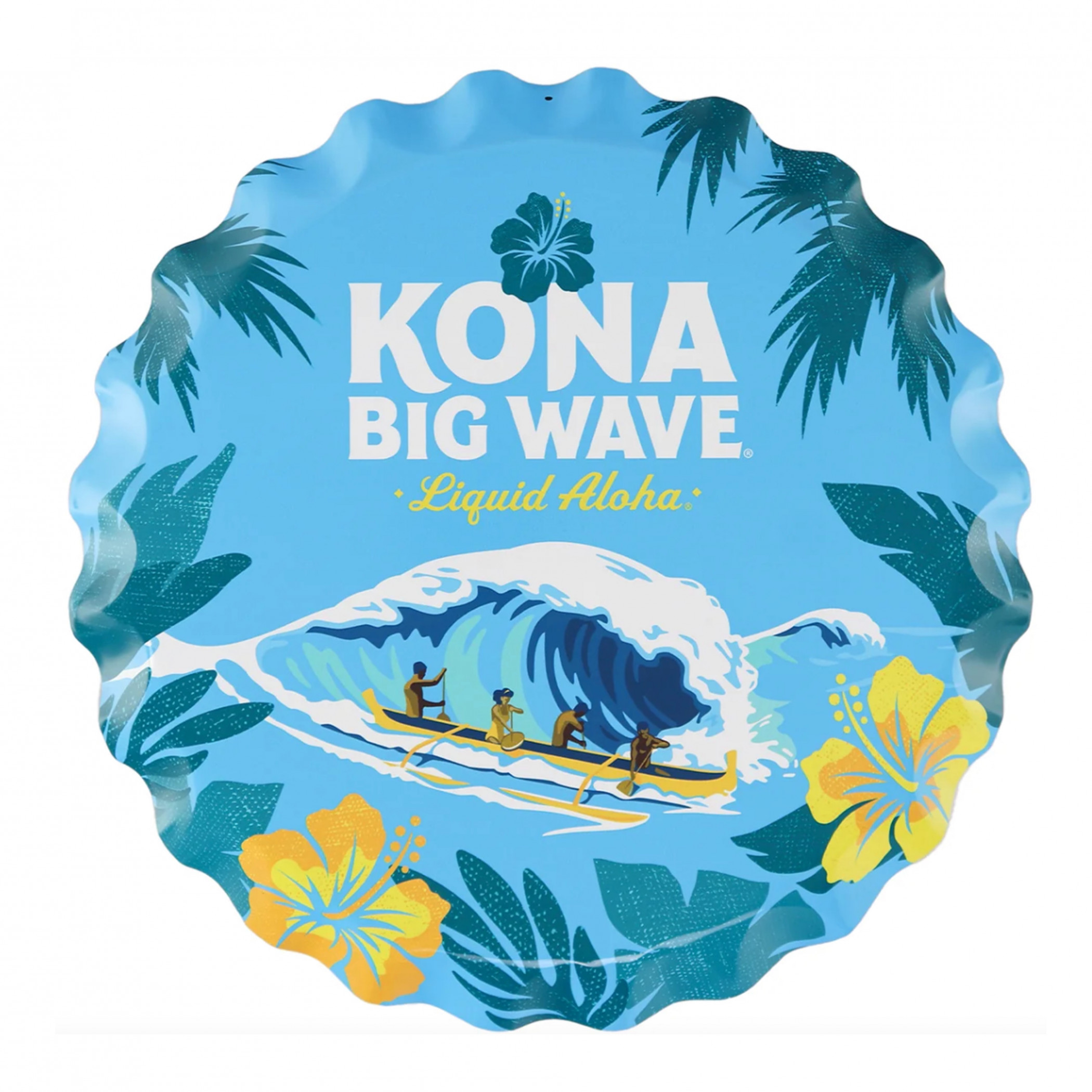 Kona Brewing Big Wave Liquid Aloha 18' Bottle Cap Tin Sign