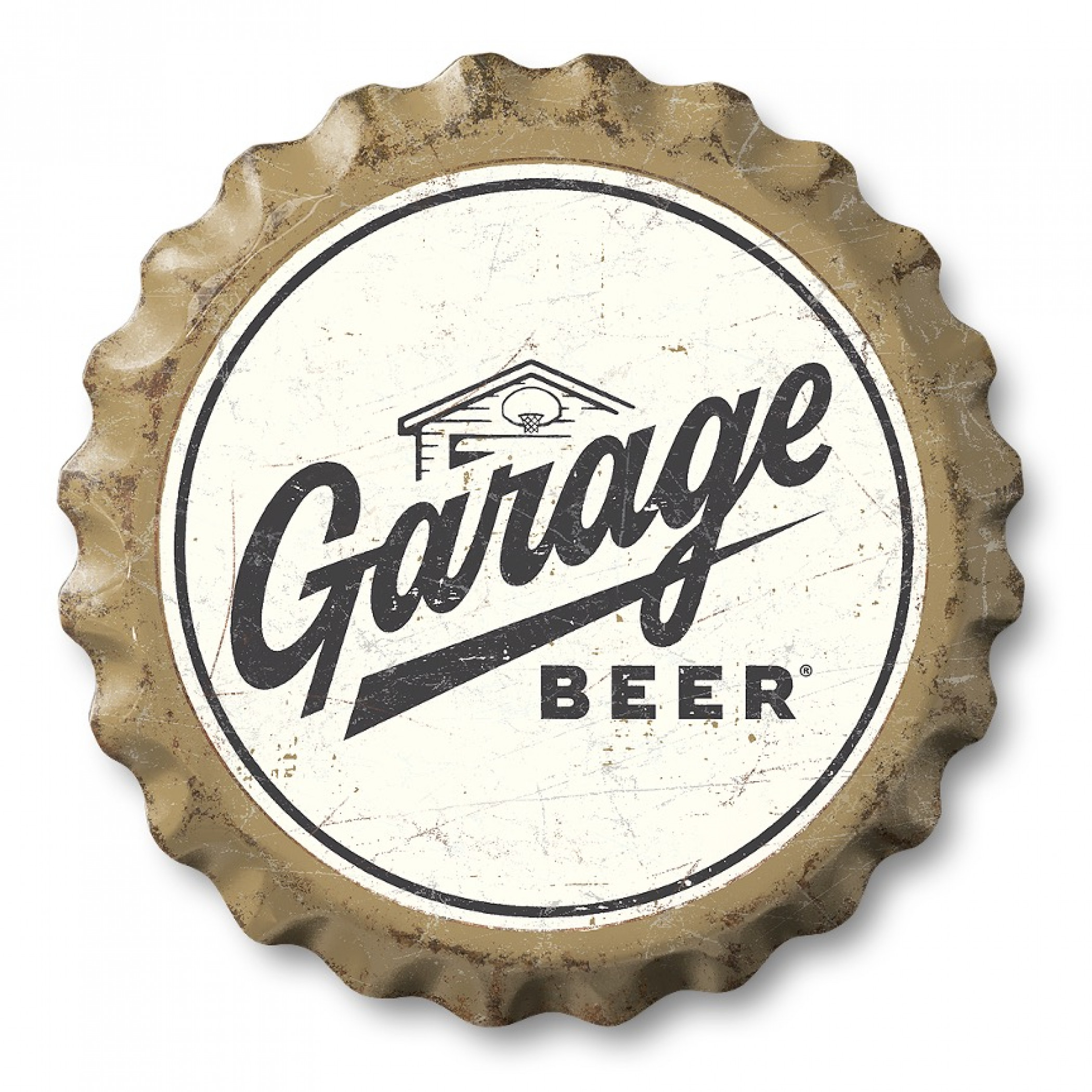 Garage Beer 18' Bottle Cap Tin Sign