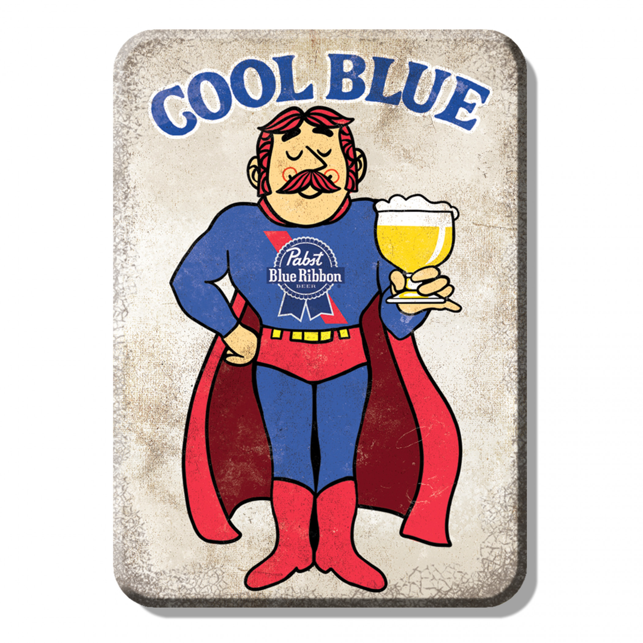 Pabst Blue Ribbon Cool Blue Pabst Man 2.5 x 3.5' Magnet