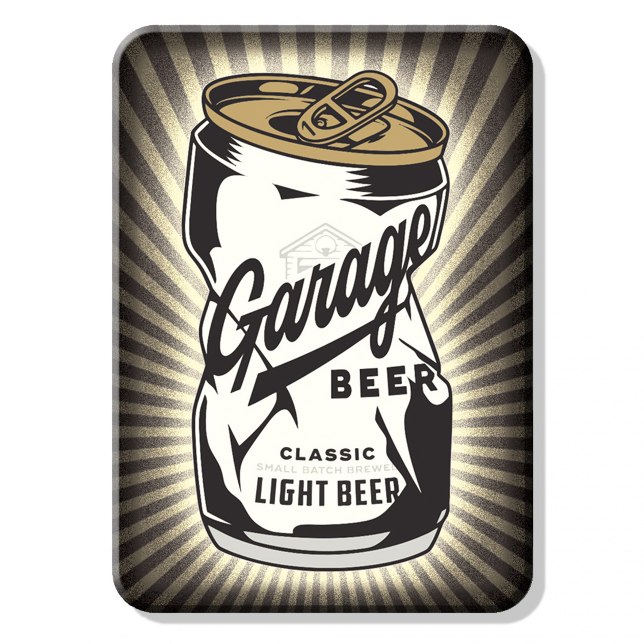 Garage Beer Crushed Can 2.5 x 3.5' Magnet