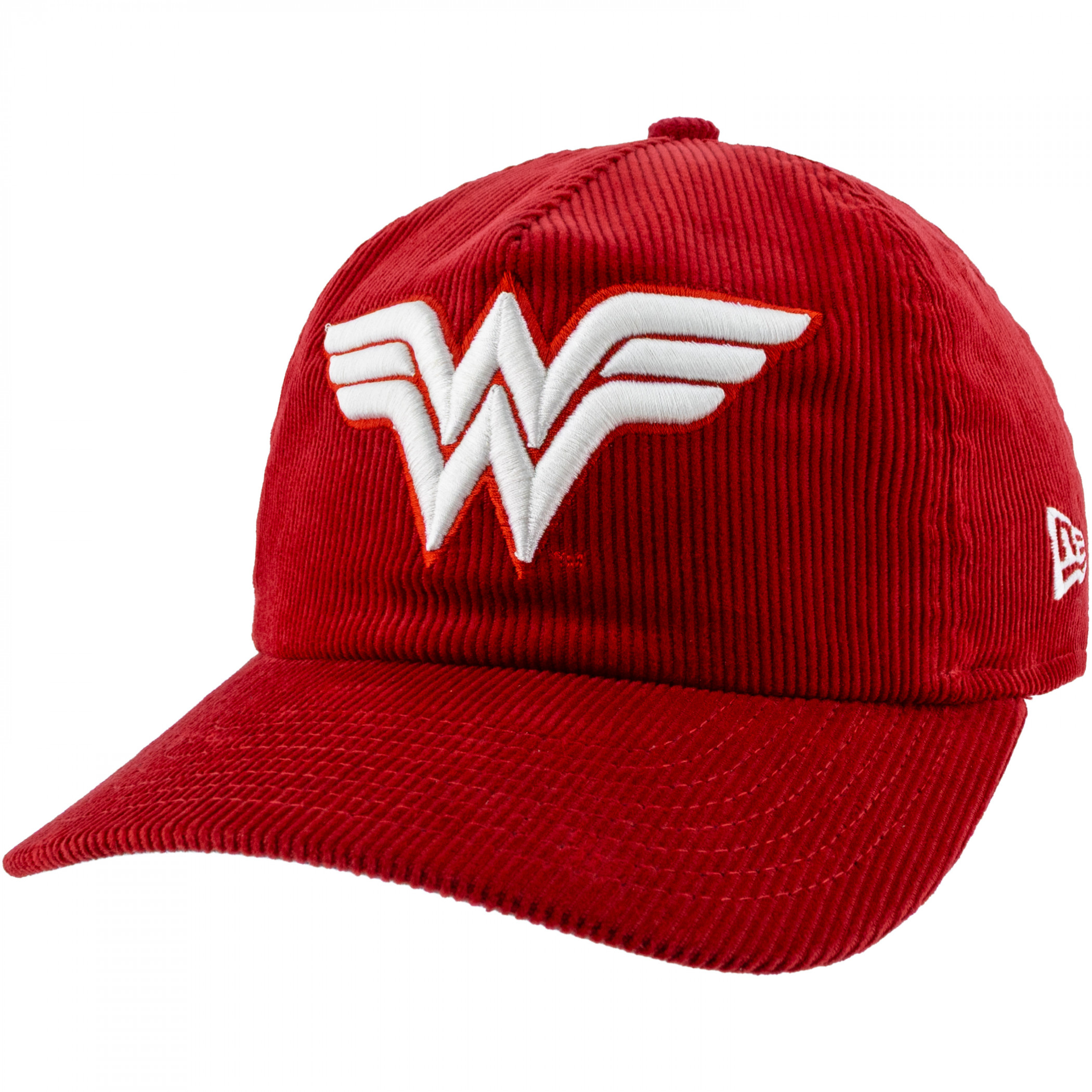 Wonder Woman Logo Corduroy New Era 19Twenty Adjustable Snapback Hat, Red